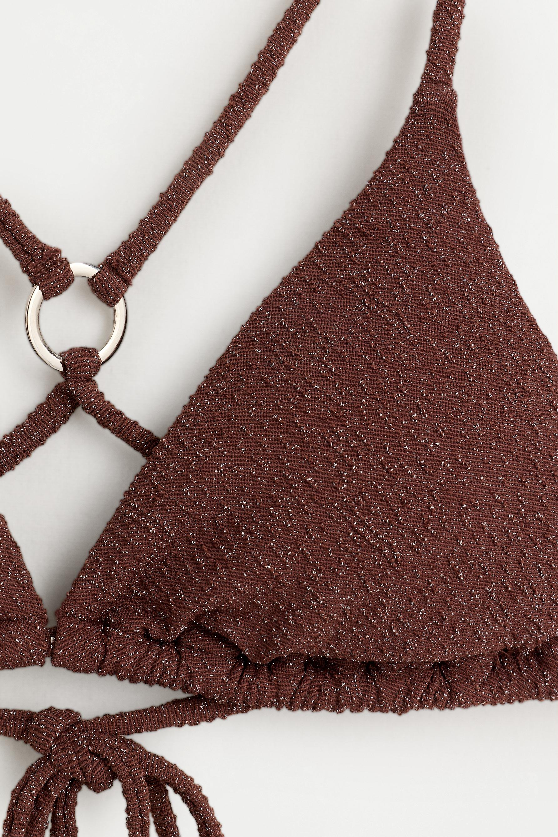 Shimmery bikini top — BROWN