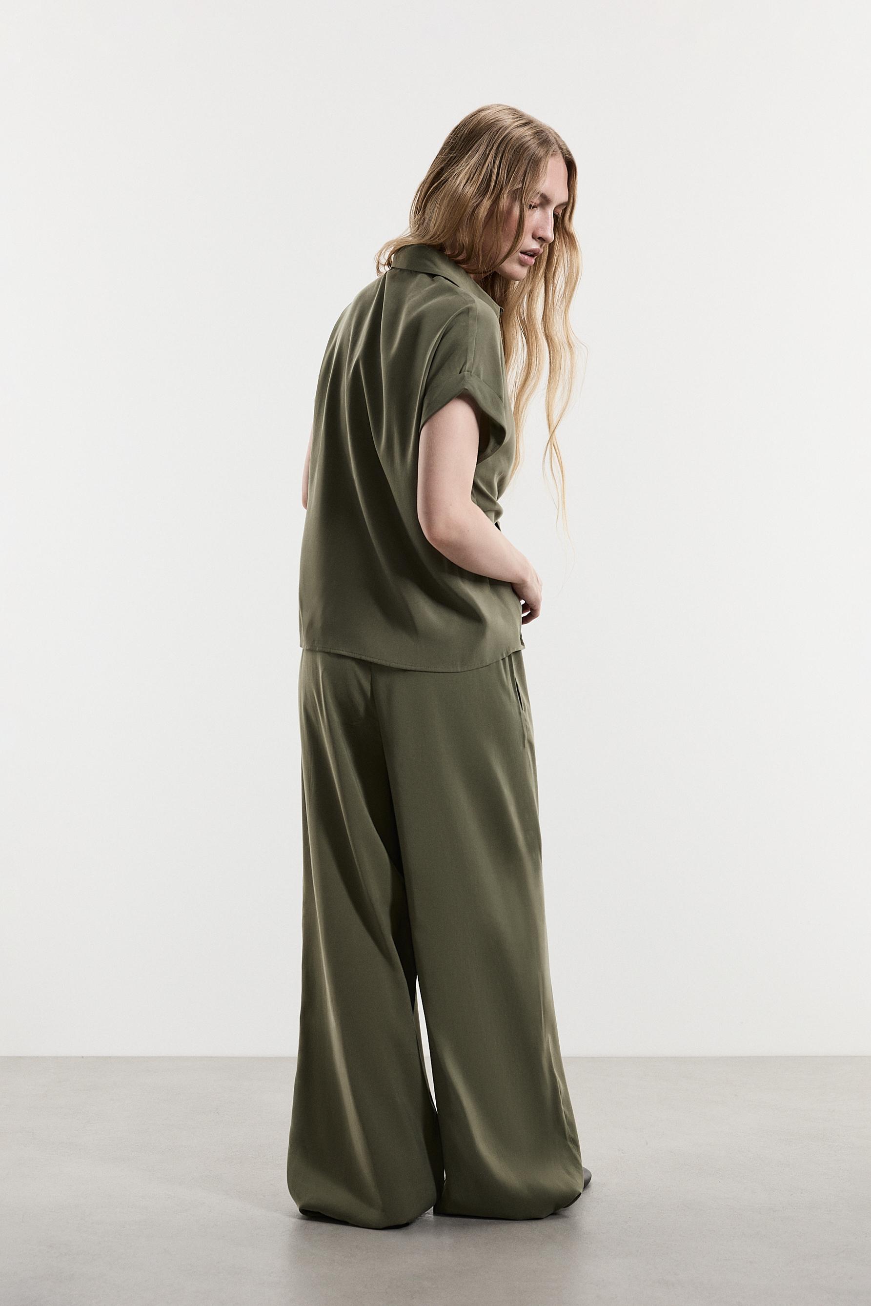 Soft-touch culottes — KHAKI