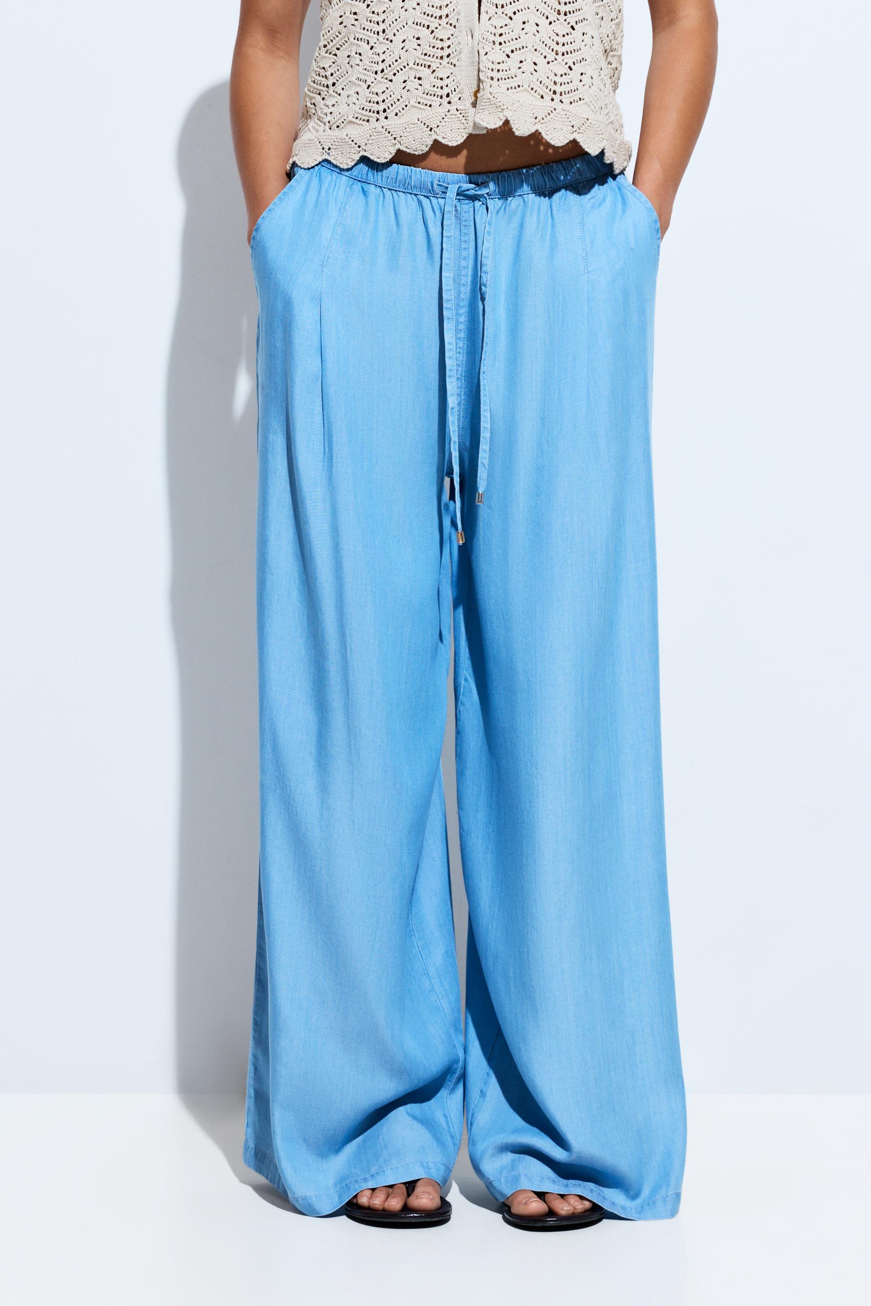 Lightweight wide-leg jeans — PALE BLUE