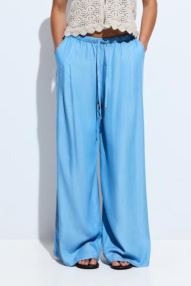 Lightweight wide-leg jeans — PALE BLUE 2