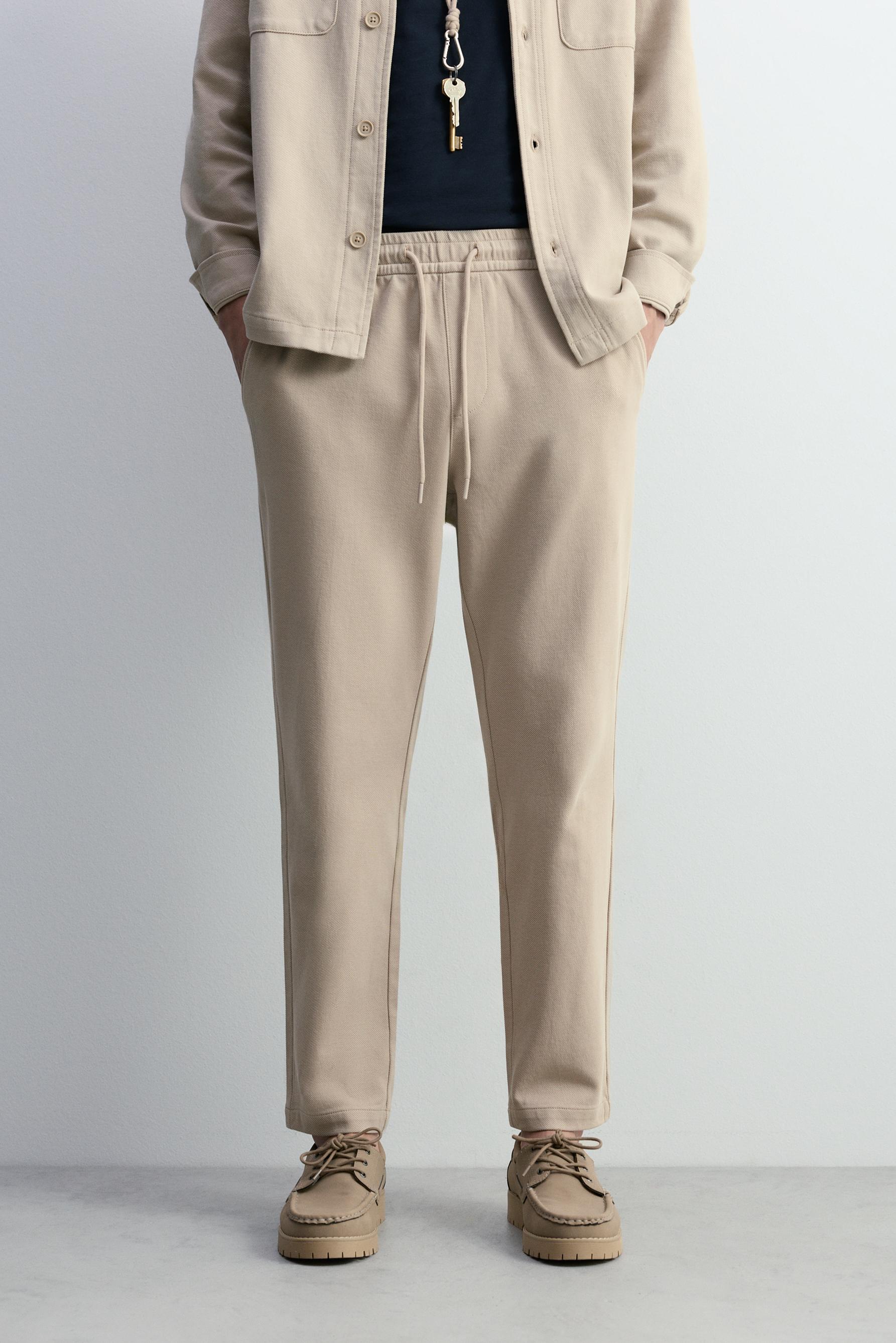 Textured joggers — ECRU