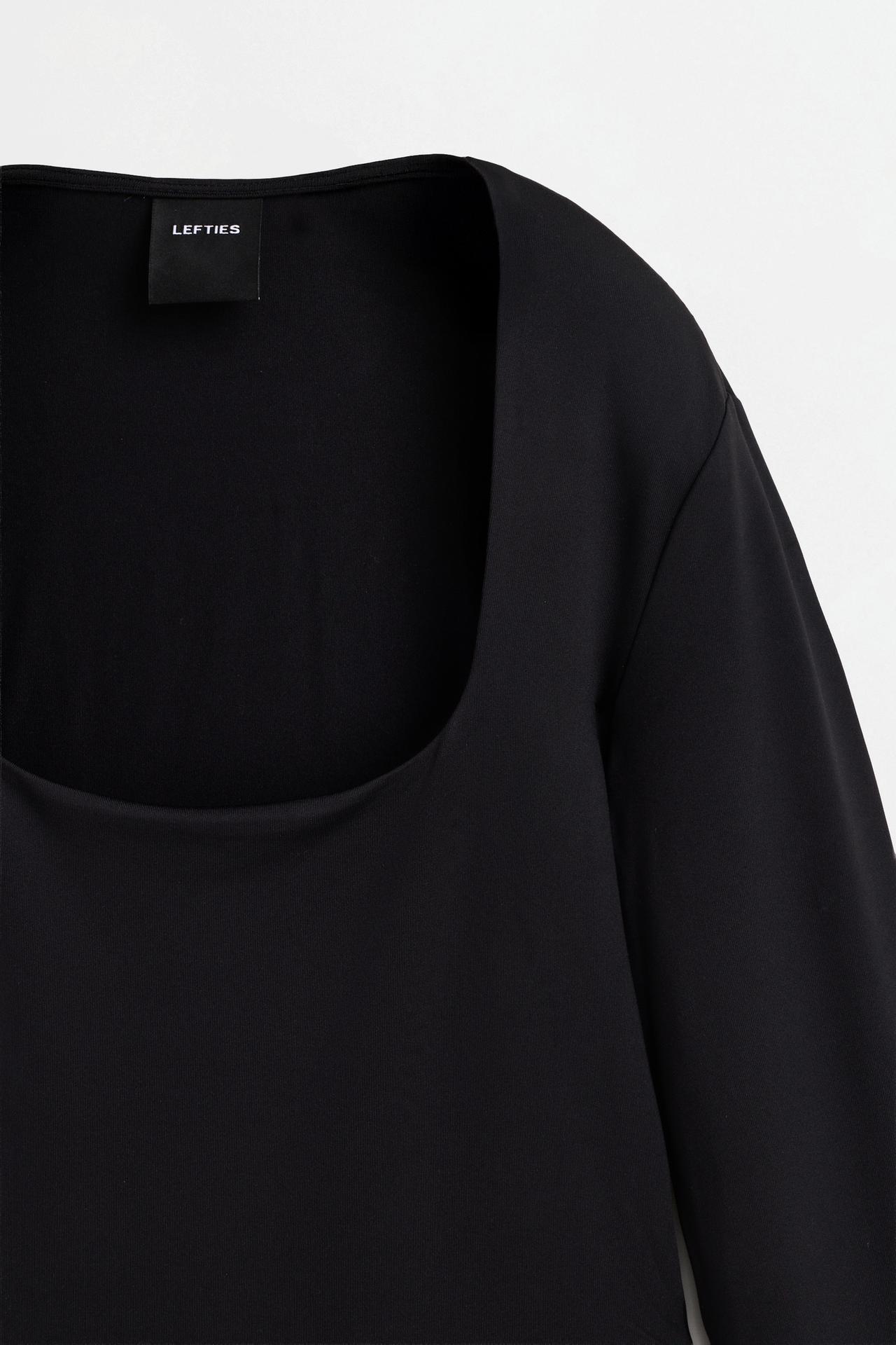 Bodysuit with square neckline — BLACK
