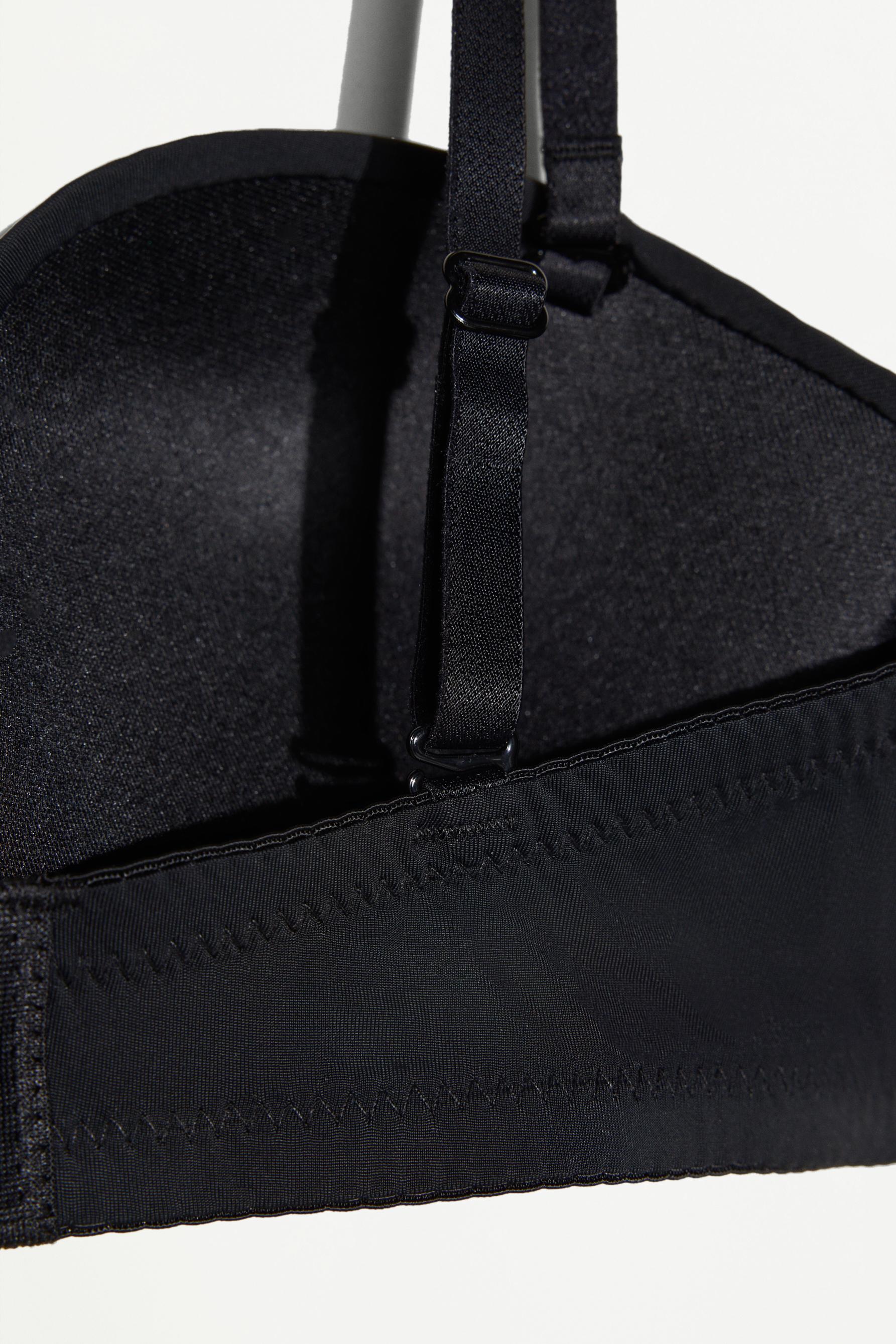 Plunge bandeau bra — BLACK