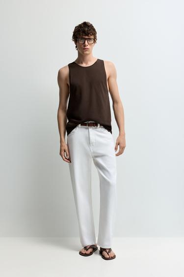 Basic tank top — BROWN 2