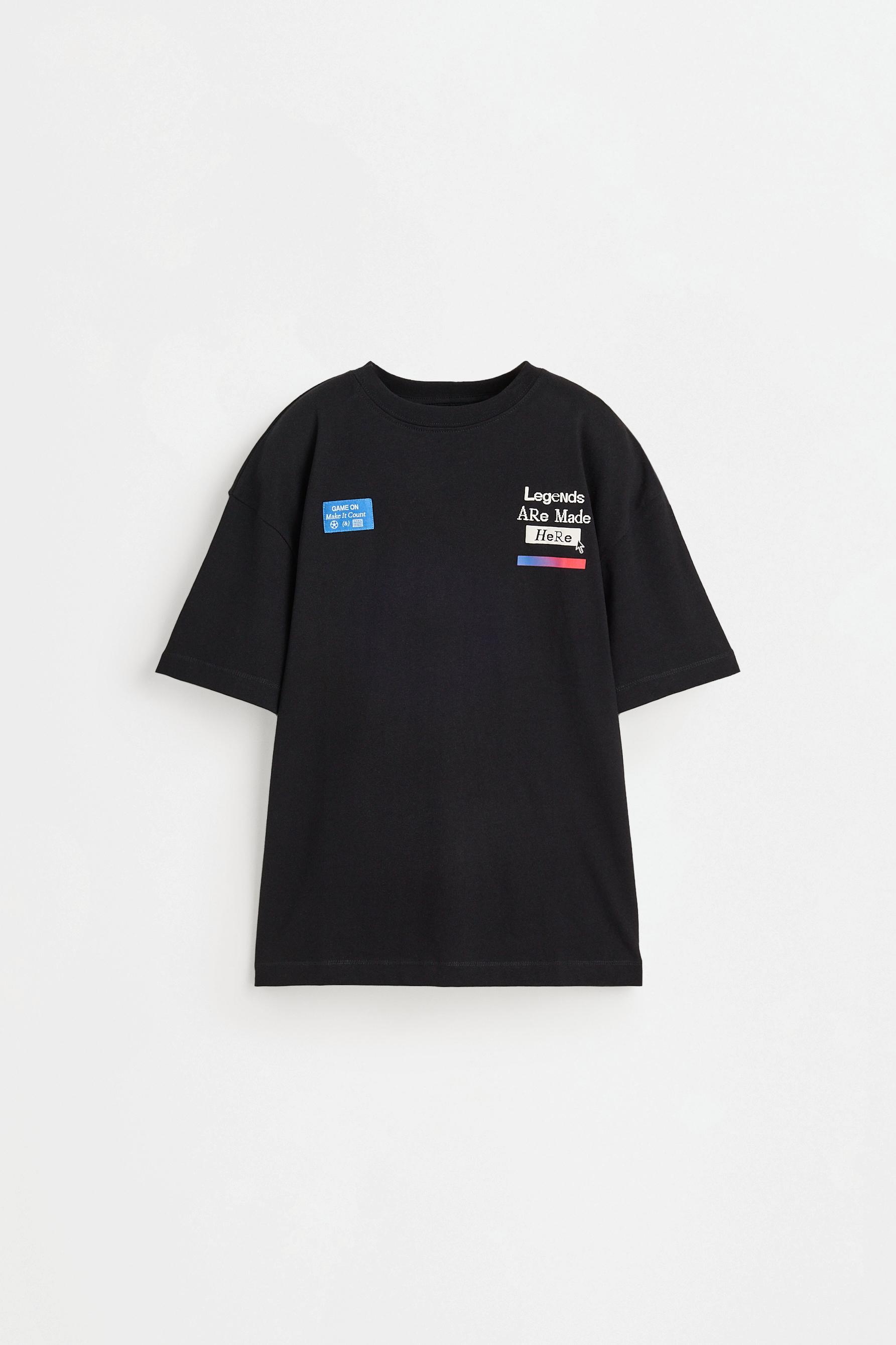 T-shirt with a maxi print on the back — BLACK