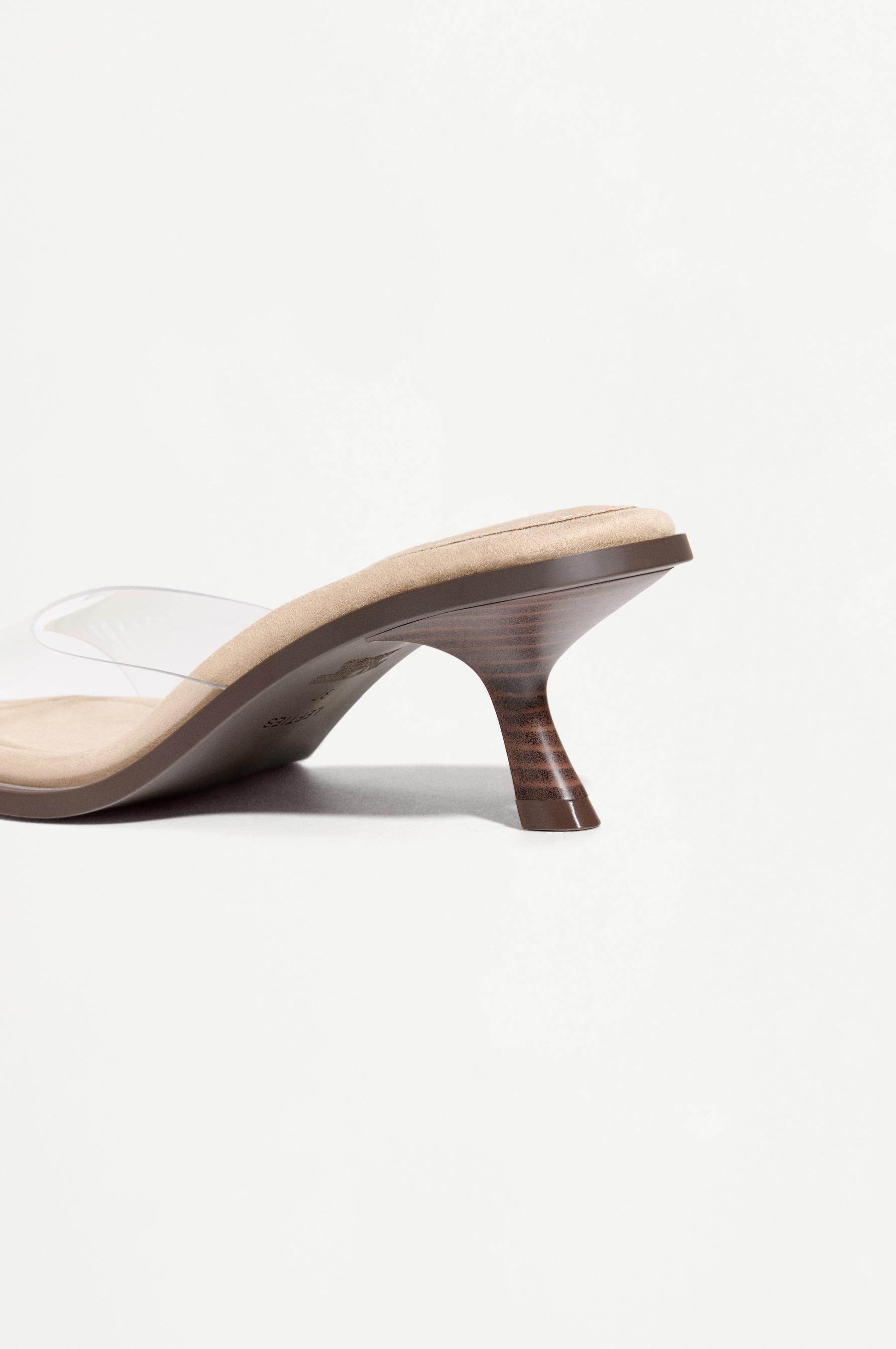 Vinyl heel sandals — TRANSPARENT