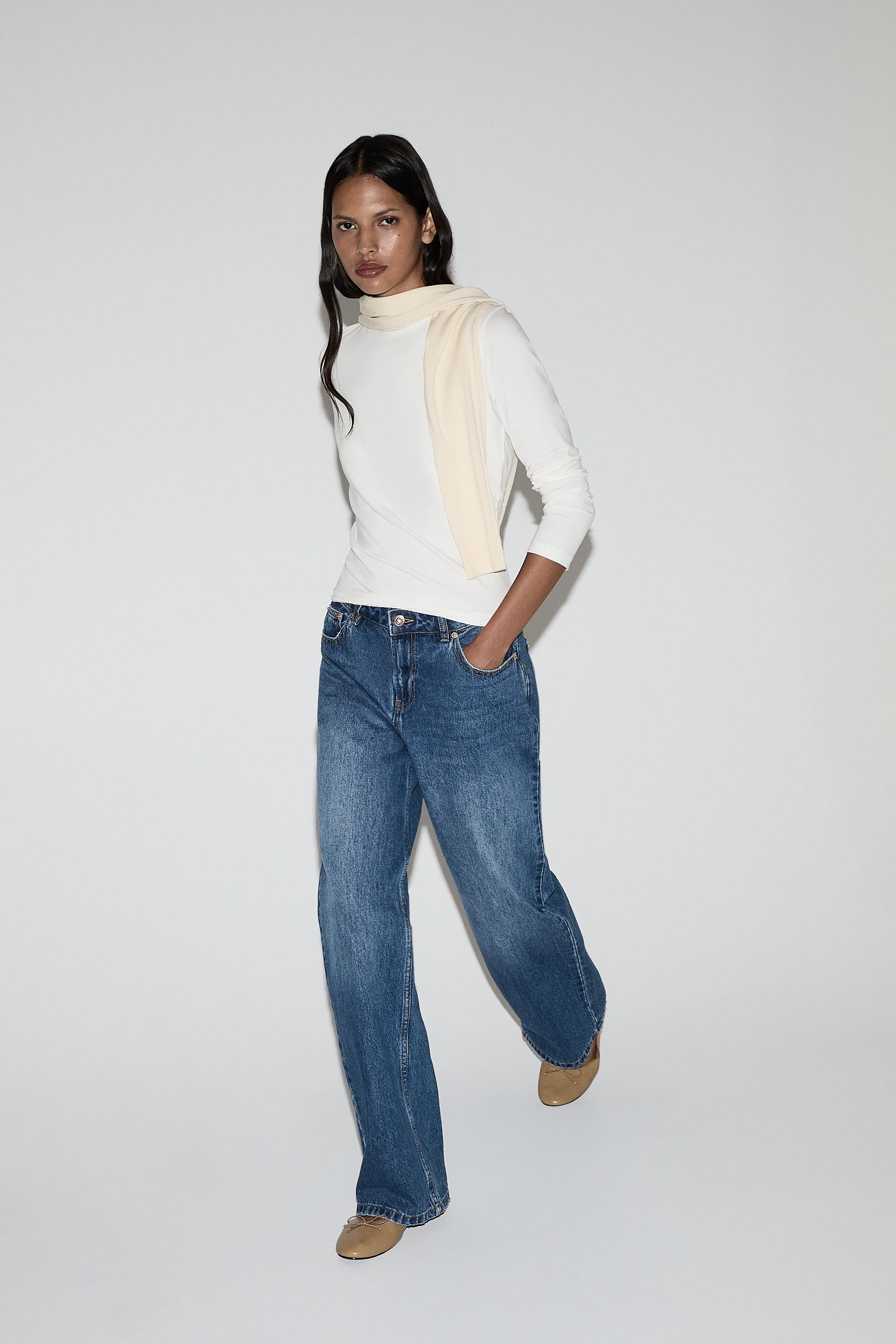 Long sleeve V-neck T-shirt — OFF WHITE
