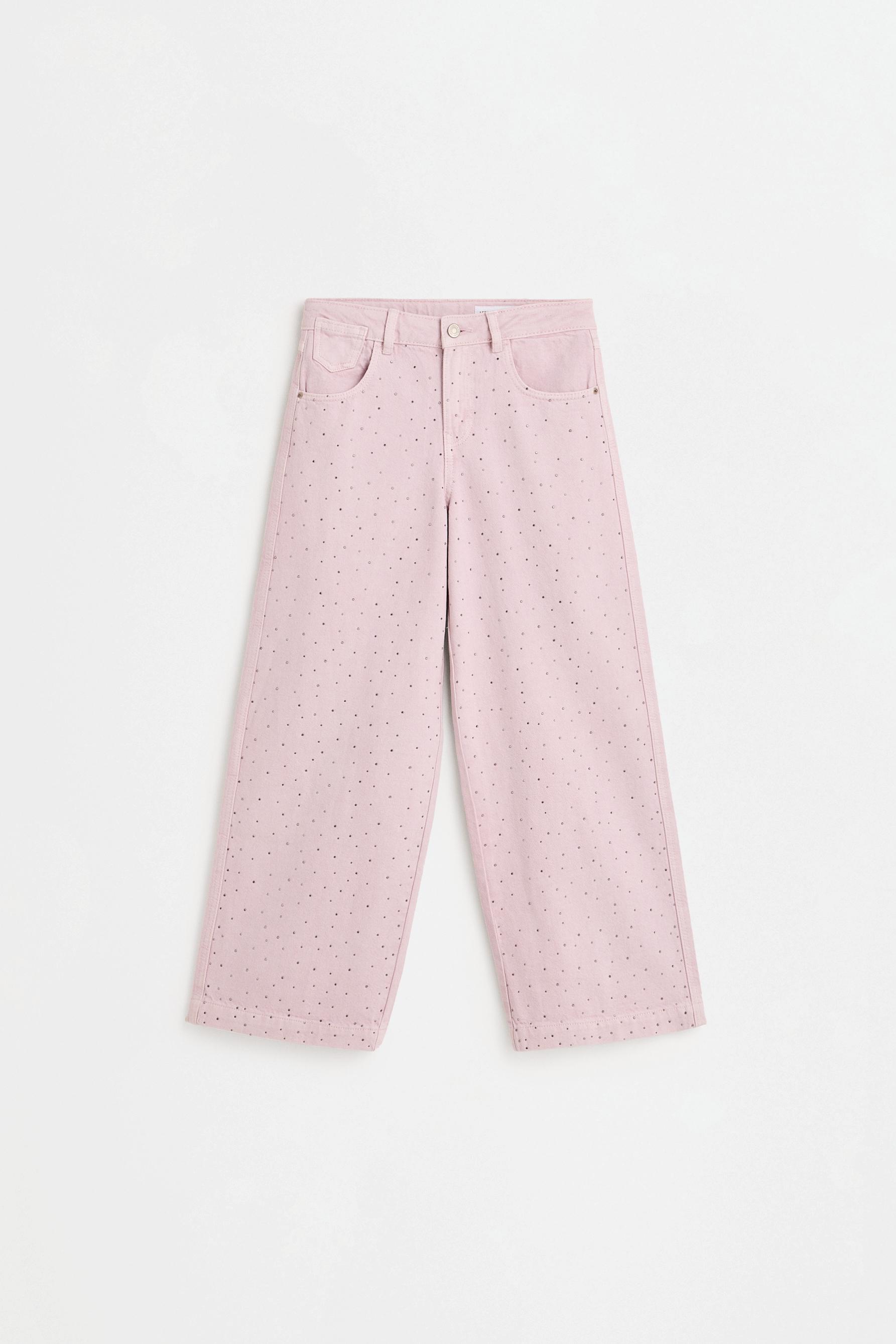 Wide-leg jeans with rhinestones — MAUVE