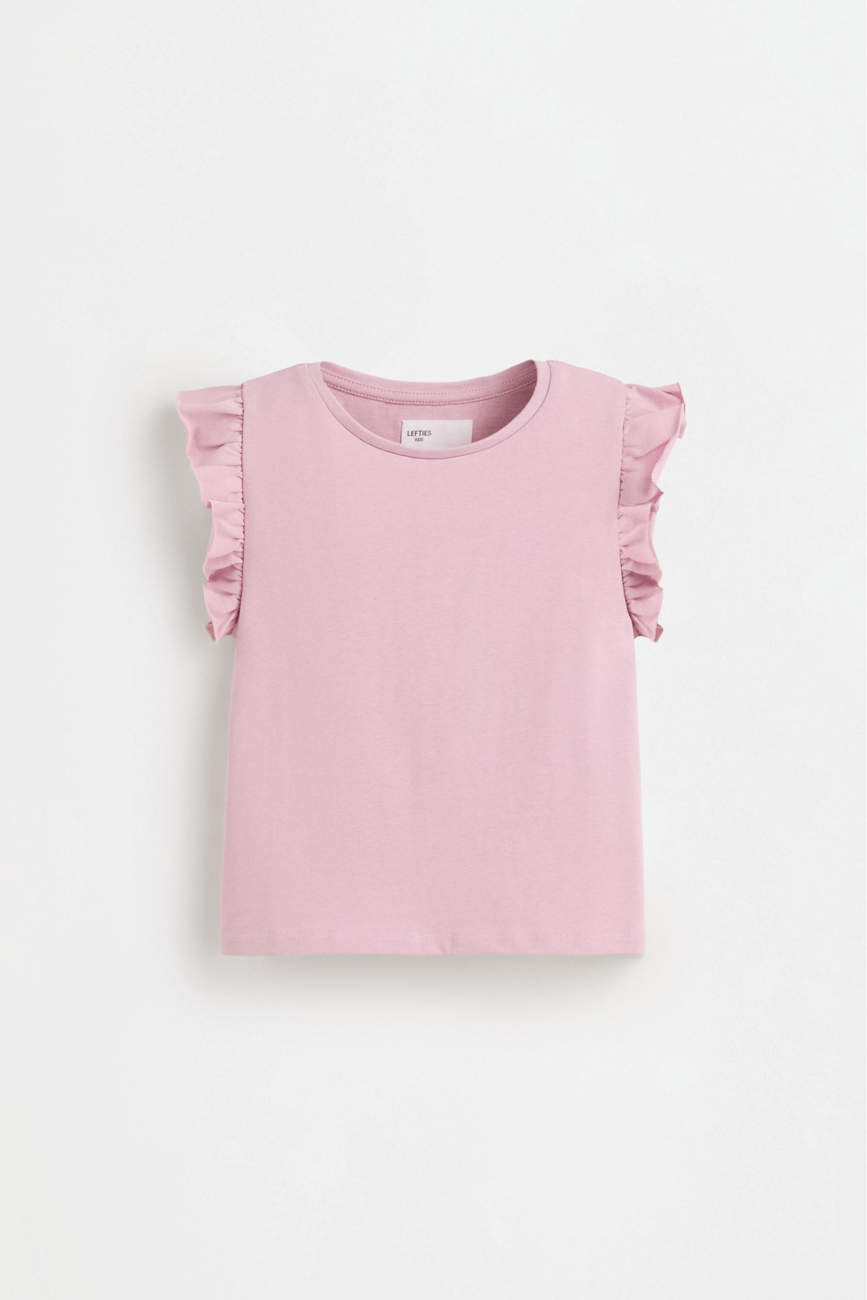 Heavy jersey ruffled T-shirt — PALE MAUVE