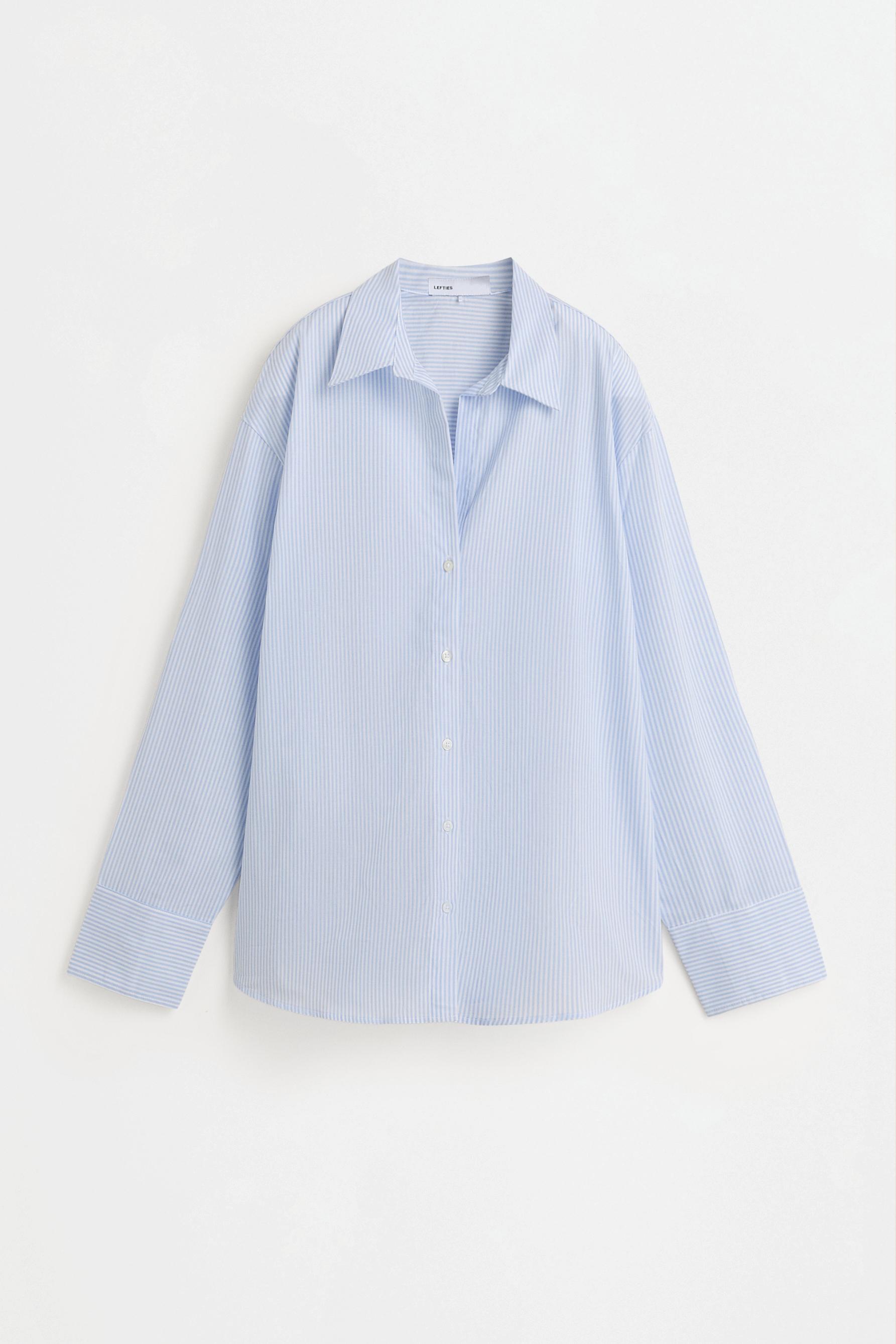Striped poplin shirt — PASTEL BLUE