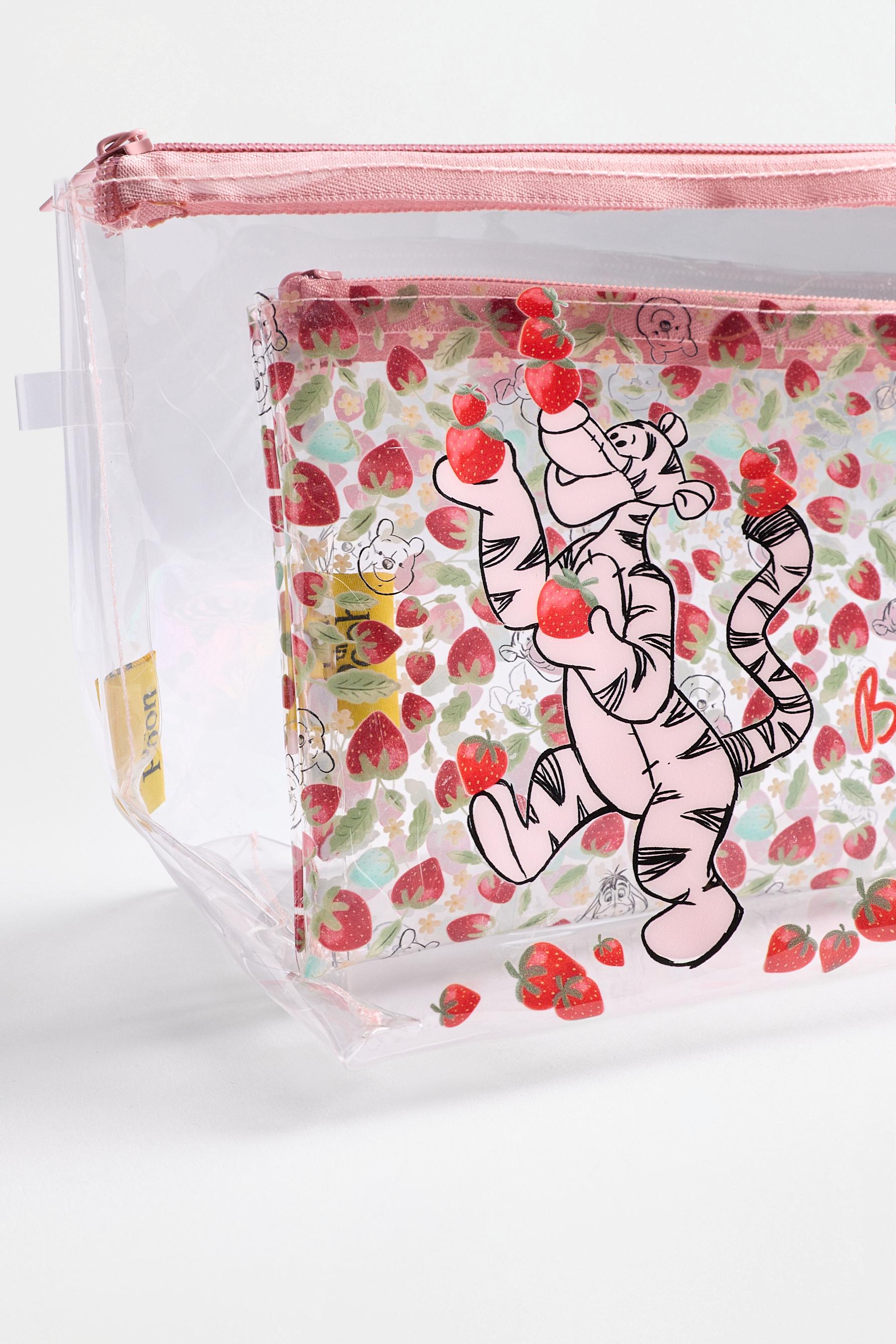 Set of 2 transparent Winnie the Pooh ©Disney toiletry bags — FADED PINK