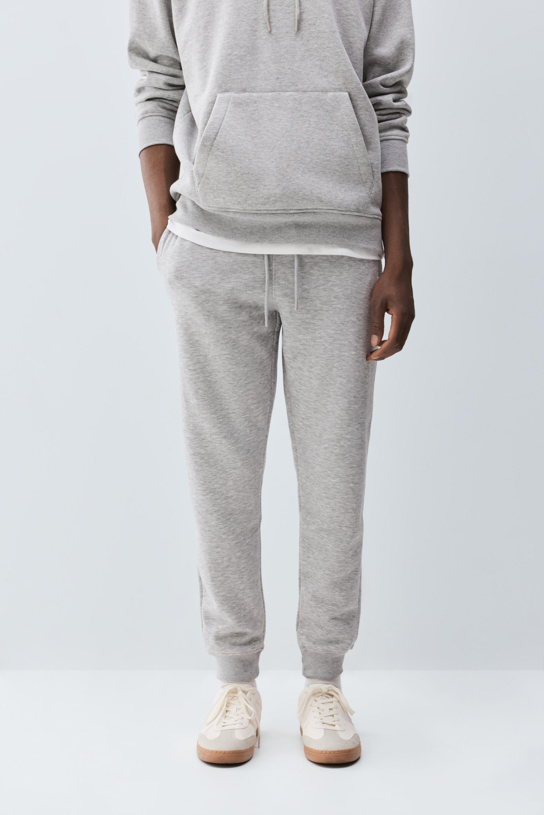 Regular fit tracksuit bottoms — GREY MARL