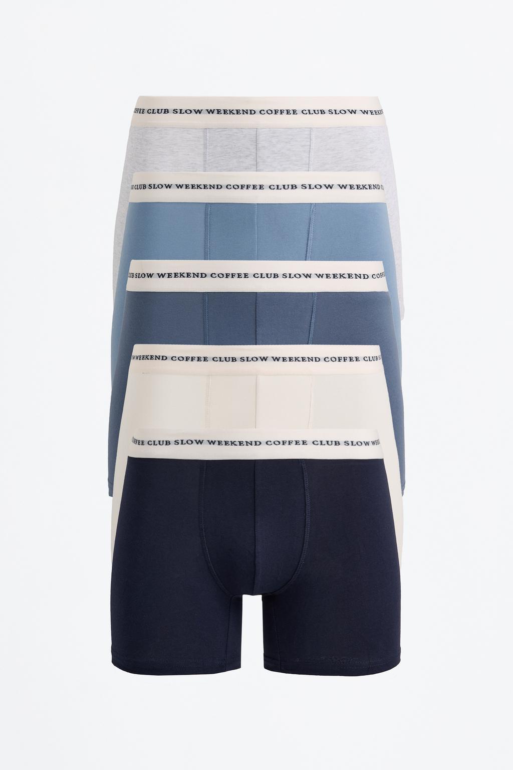 Pack 5 boxer lunghi con testo