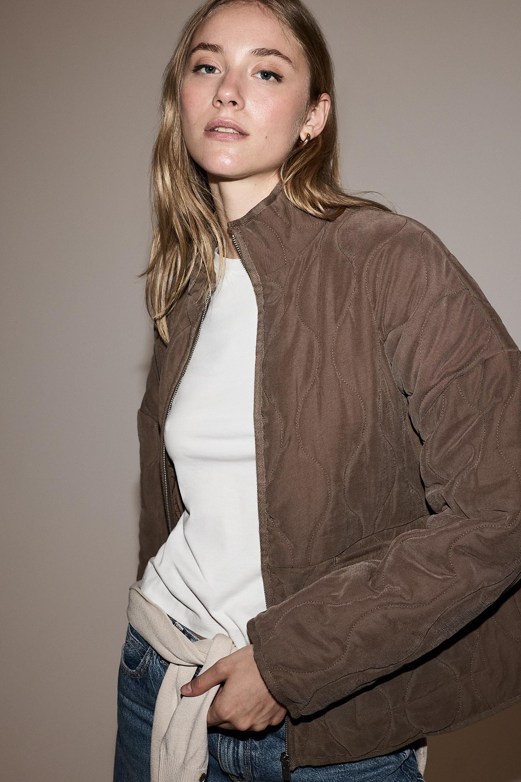 Quilted jacket — PALE BROWN