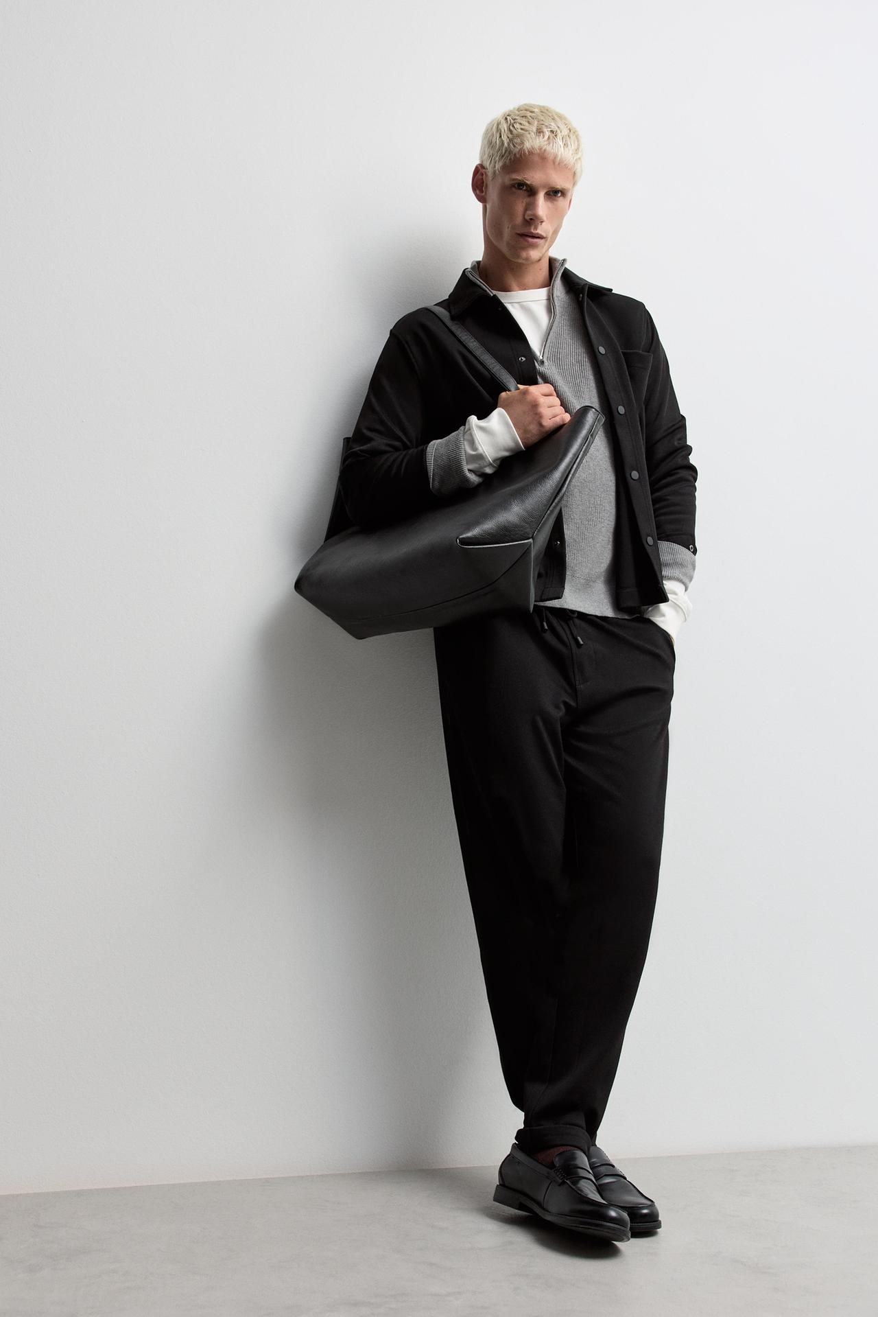 Piqué joggers — BLACK