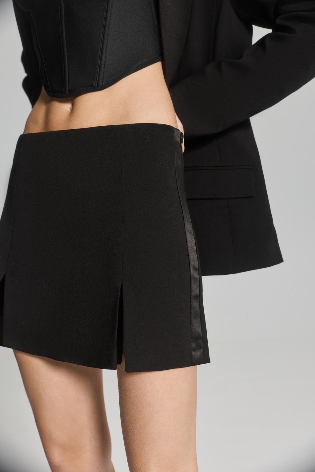 Satin detail skort