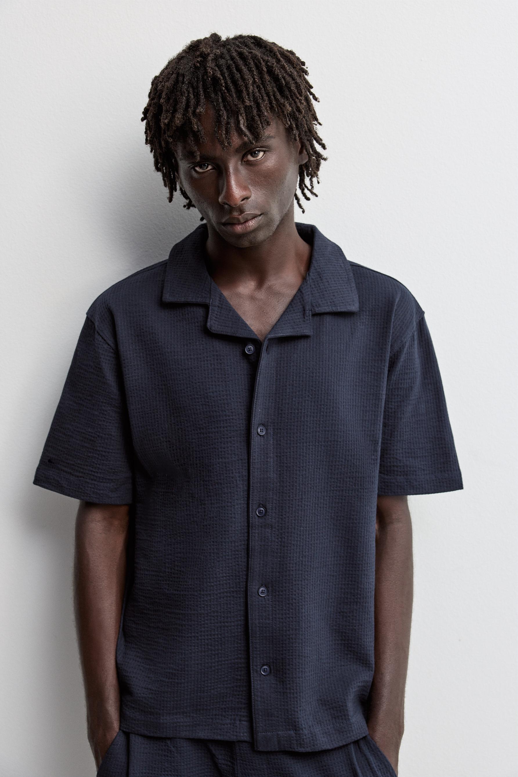 Seersucker shirt — NAVY