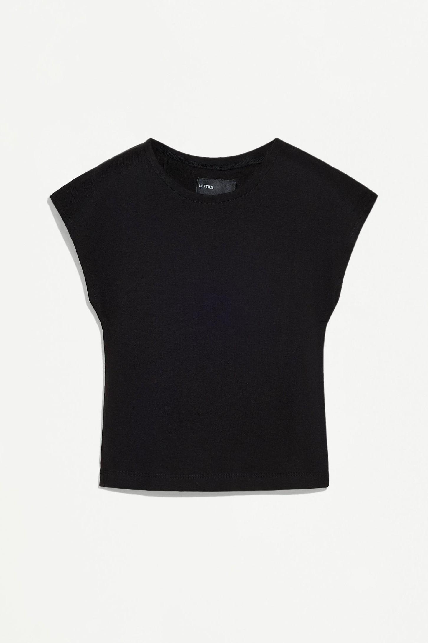Cropped T-shirt — BLACK