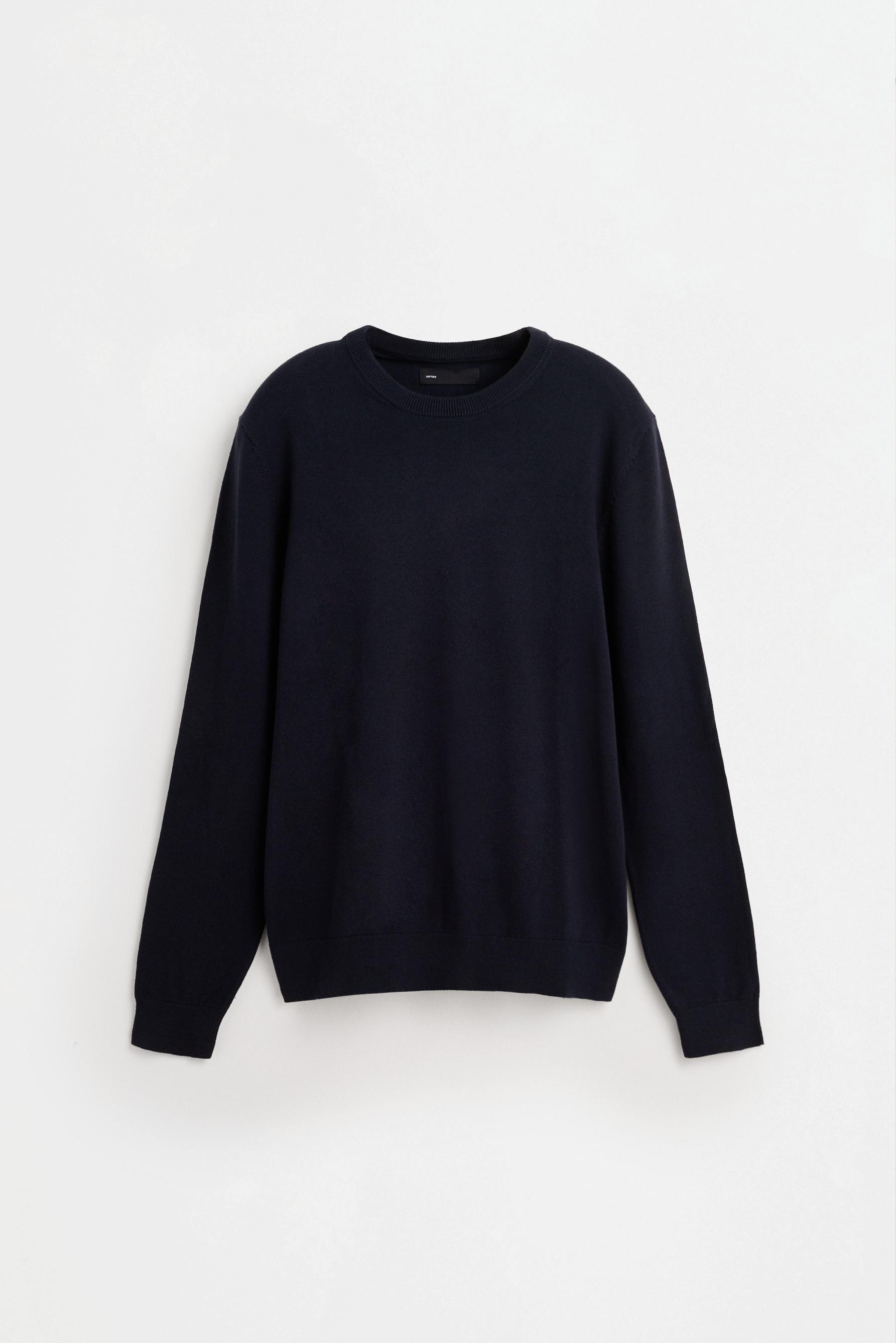 Basic round neck sweater — NAVY