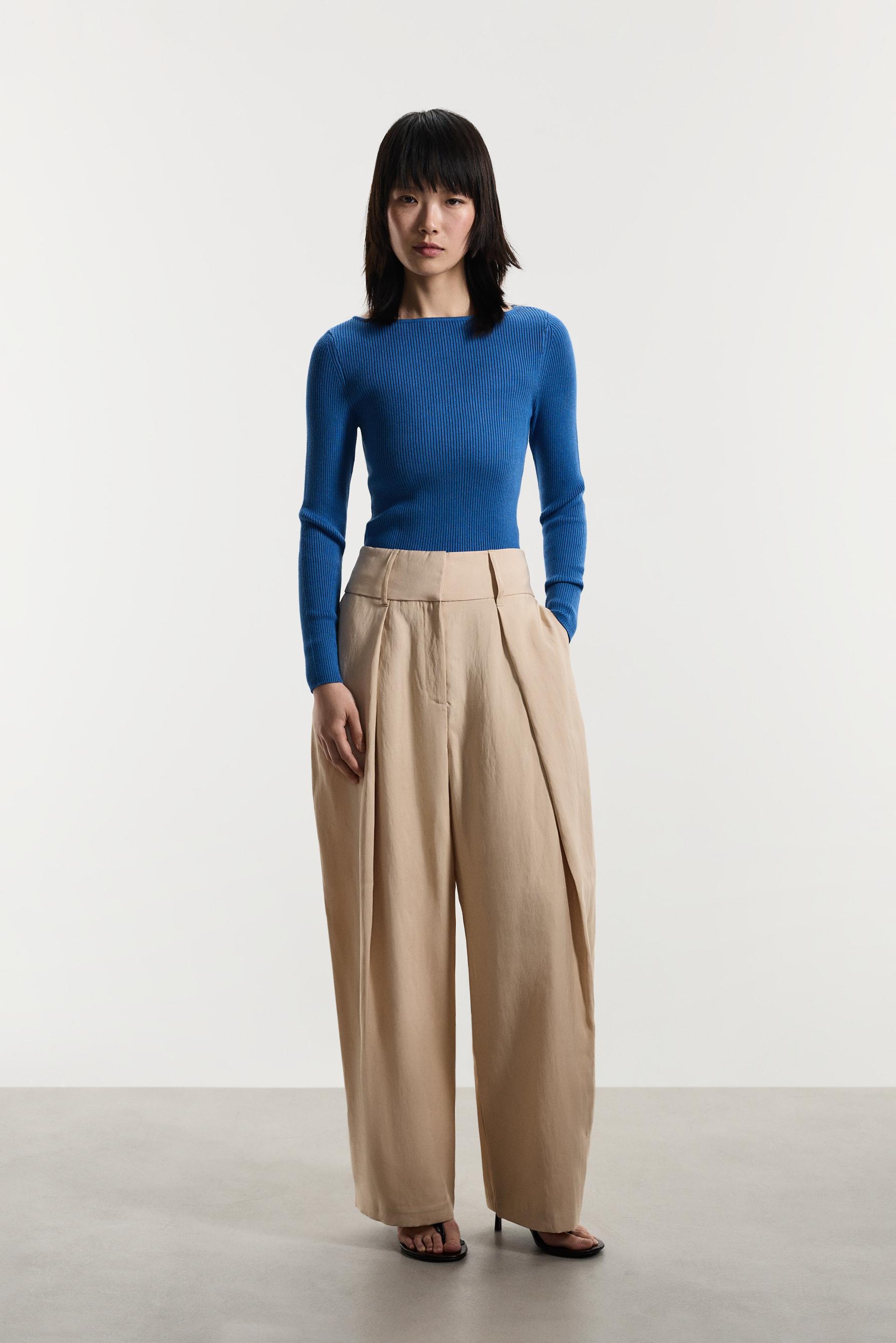 Basic rib sweater — DEEP BLUE