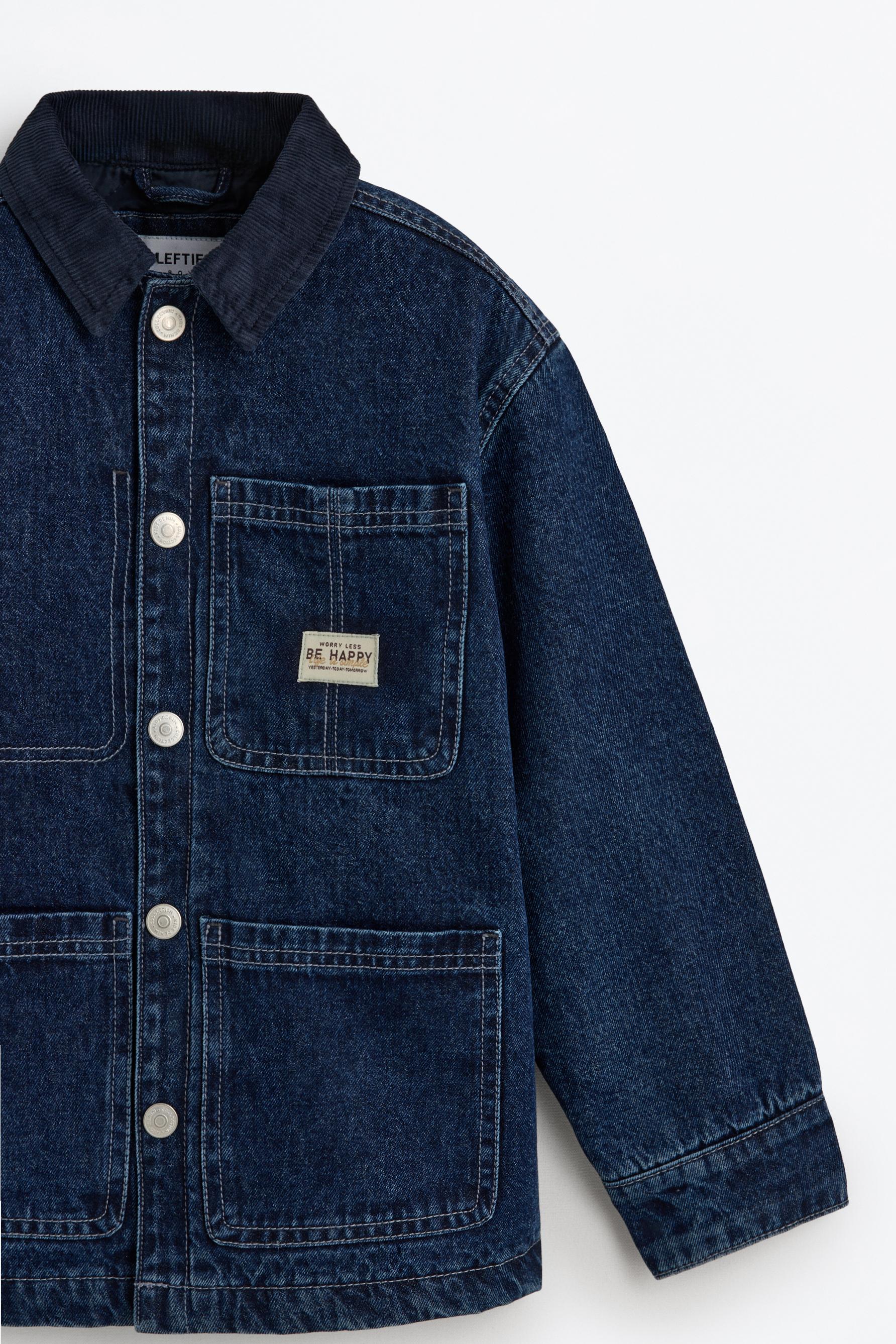 Quilted denim jacket — DARK BLUE