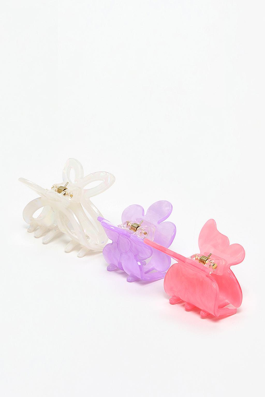 3-pack of butterfly hair clips