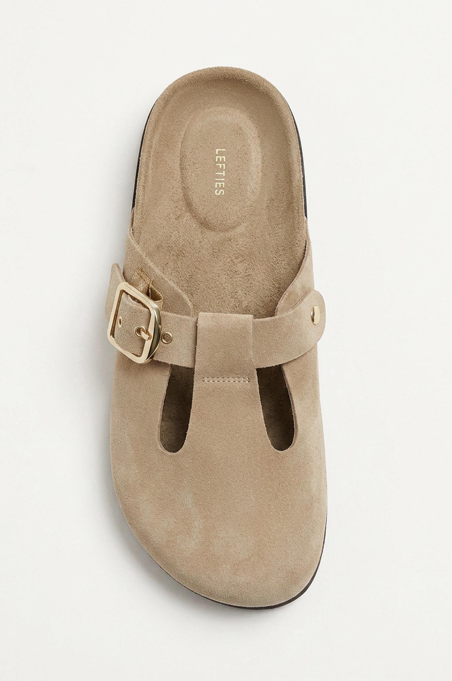 Faux suede clogs — LEATHER
