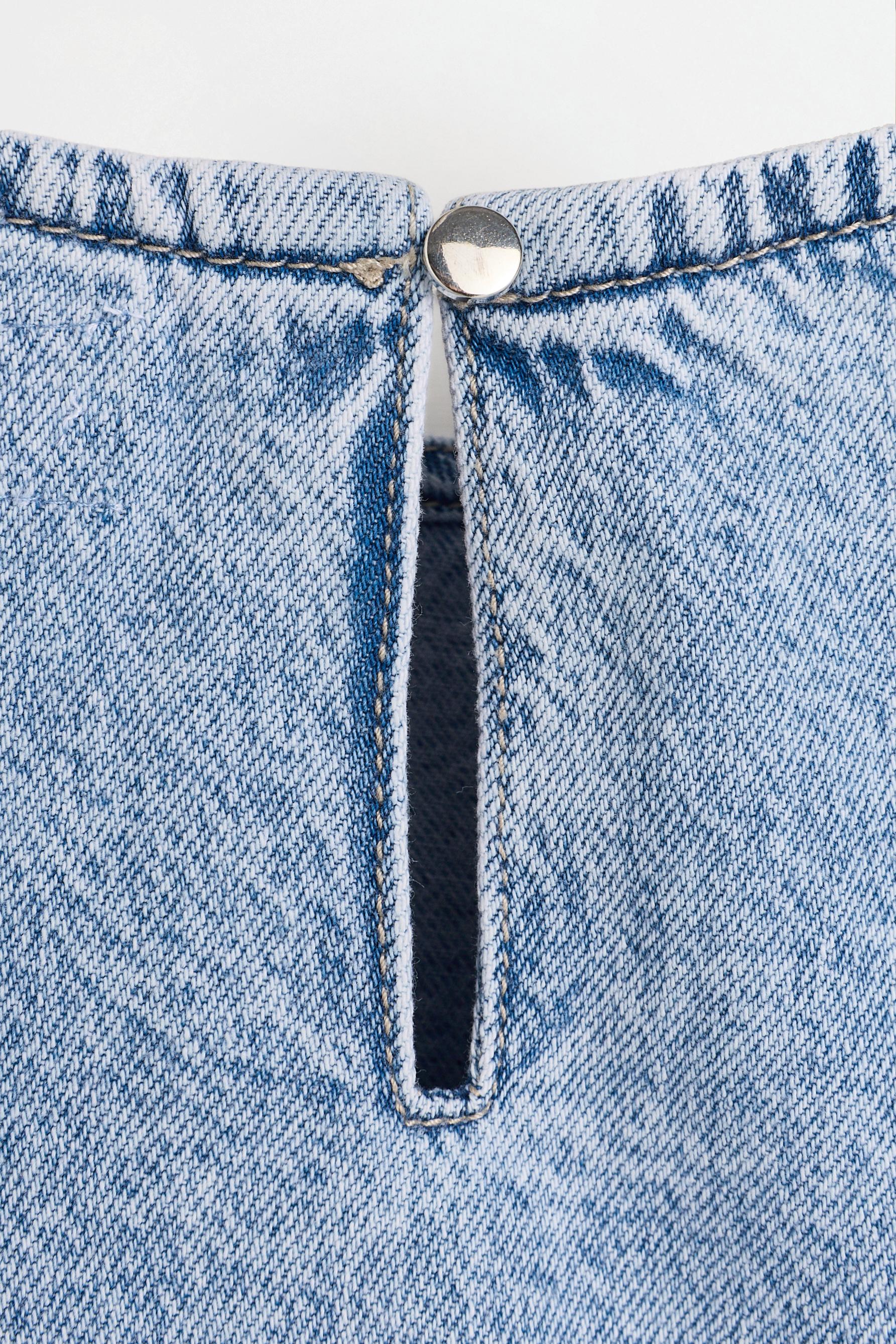 Denim top with ties — FADED SKY BLUE