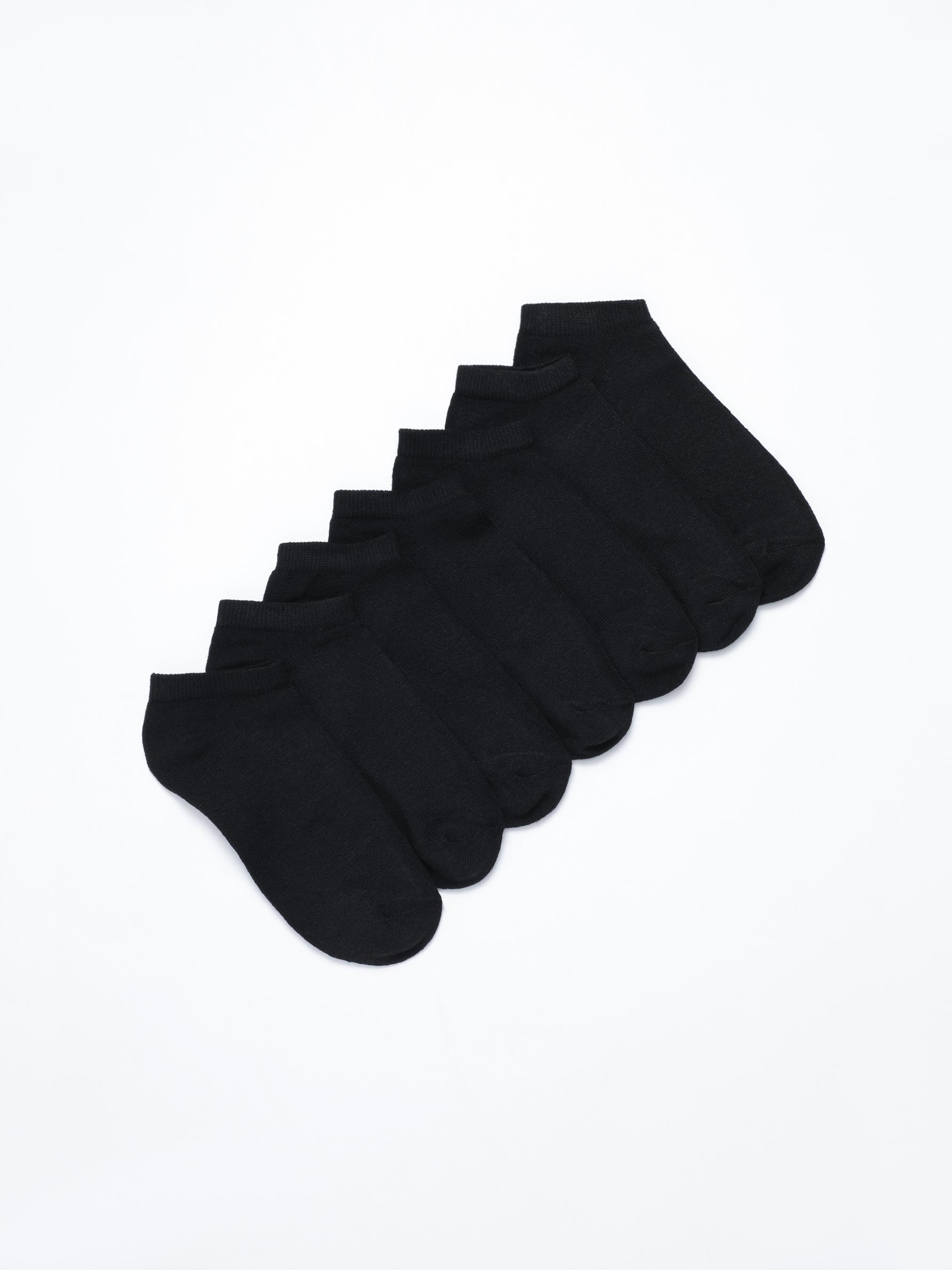Pack de 7 pares de meias soquetes de cores básicas