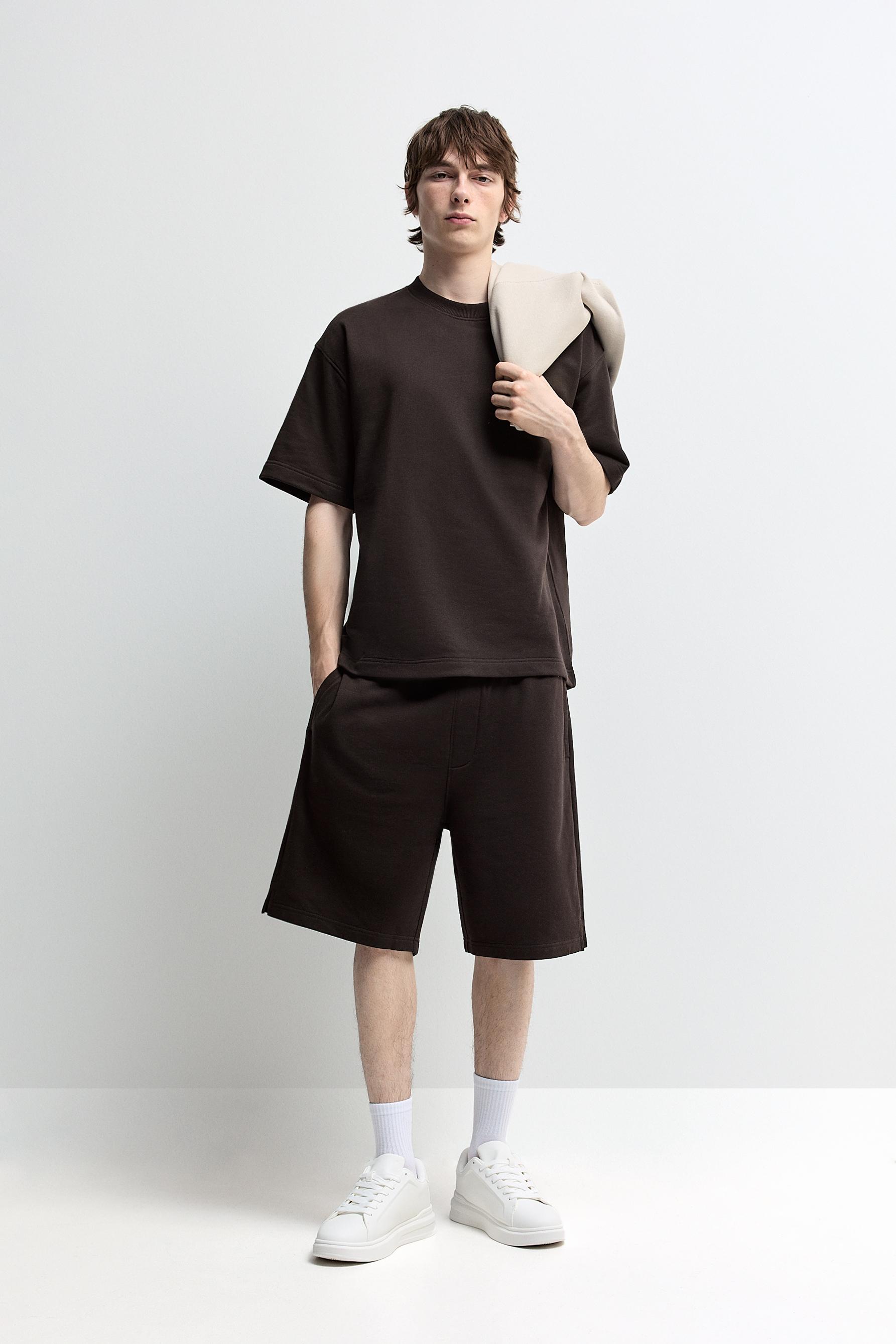 Tracksuit Bermuda shorts — DARK BROWN