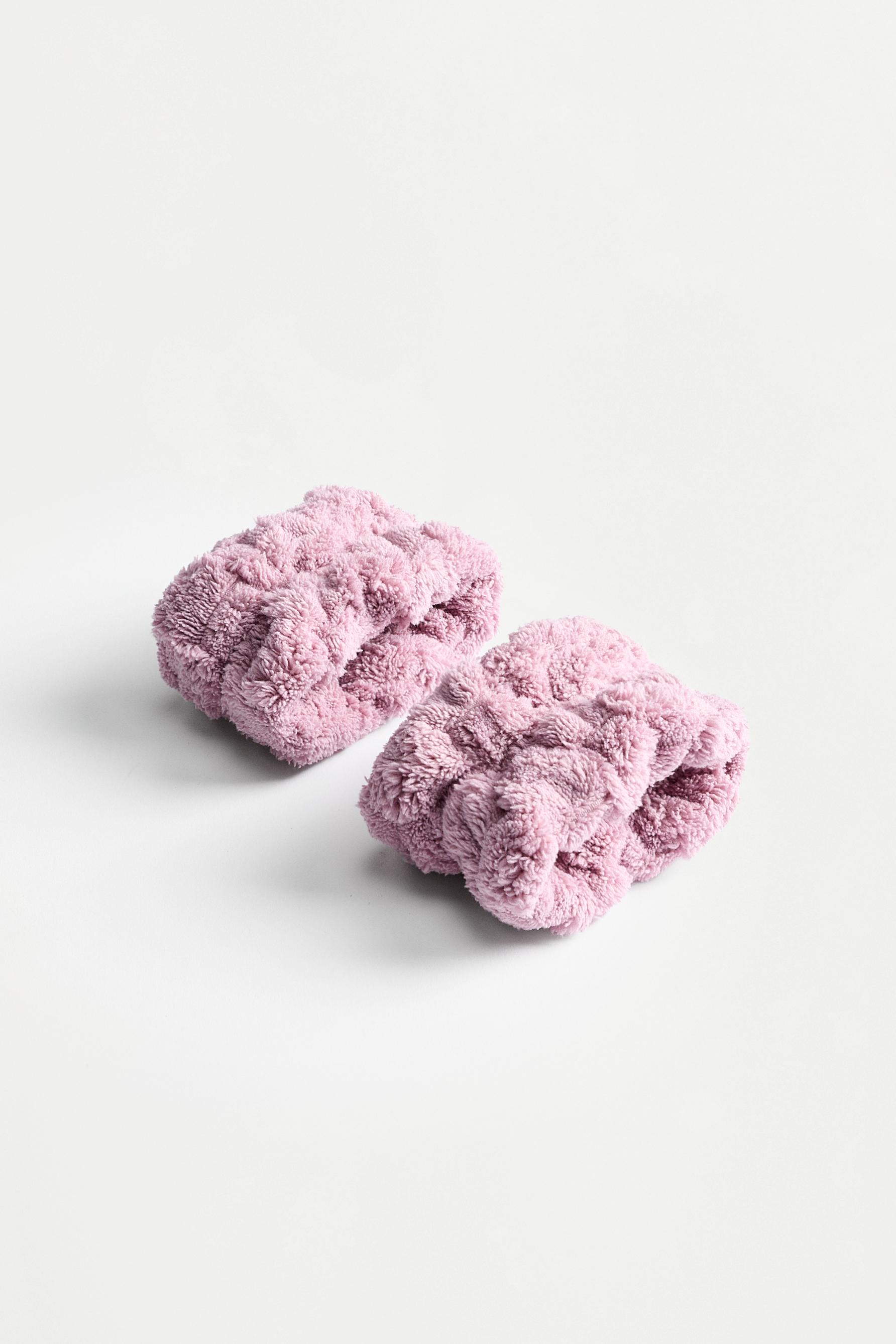 Terry Cloth Wristbands (2-Pack) — CHALK PINK