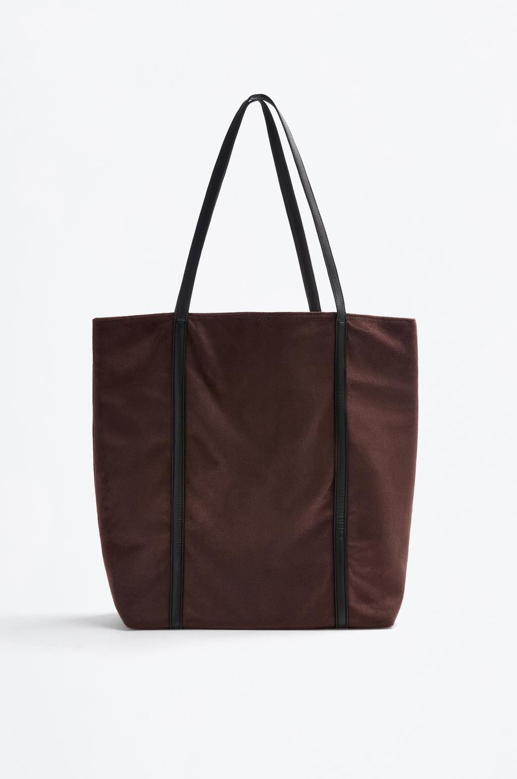 Faux suede shopper bag