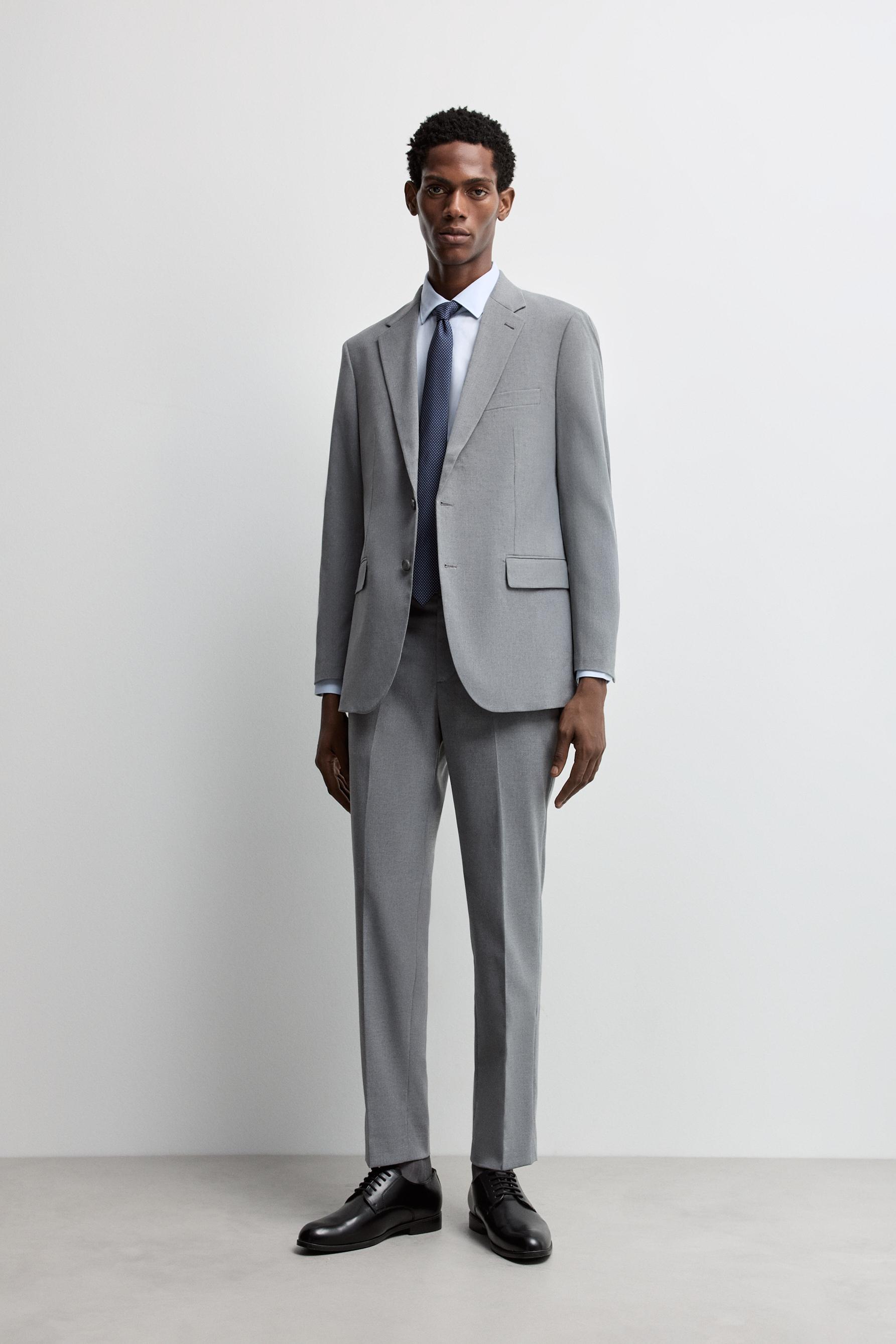Slim fit suit trousers — GREY