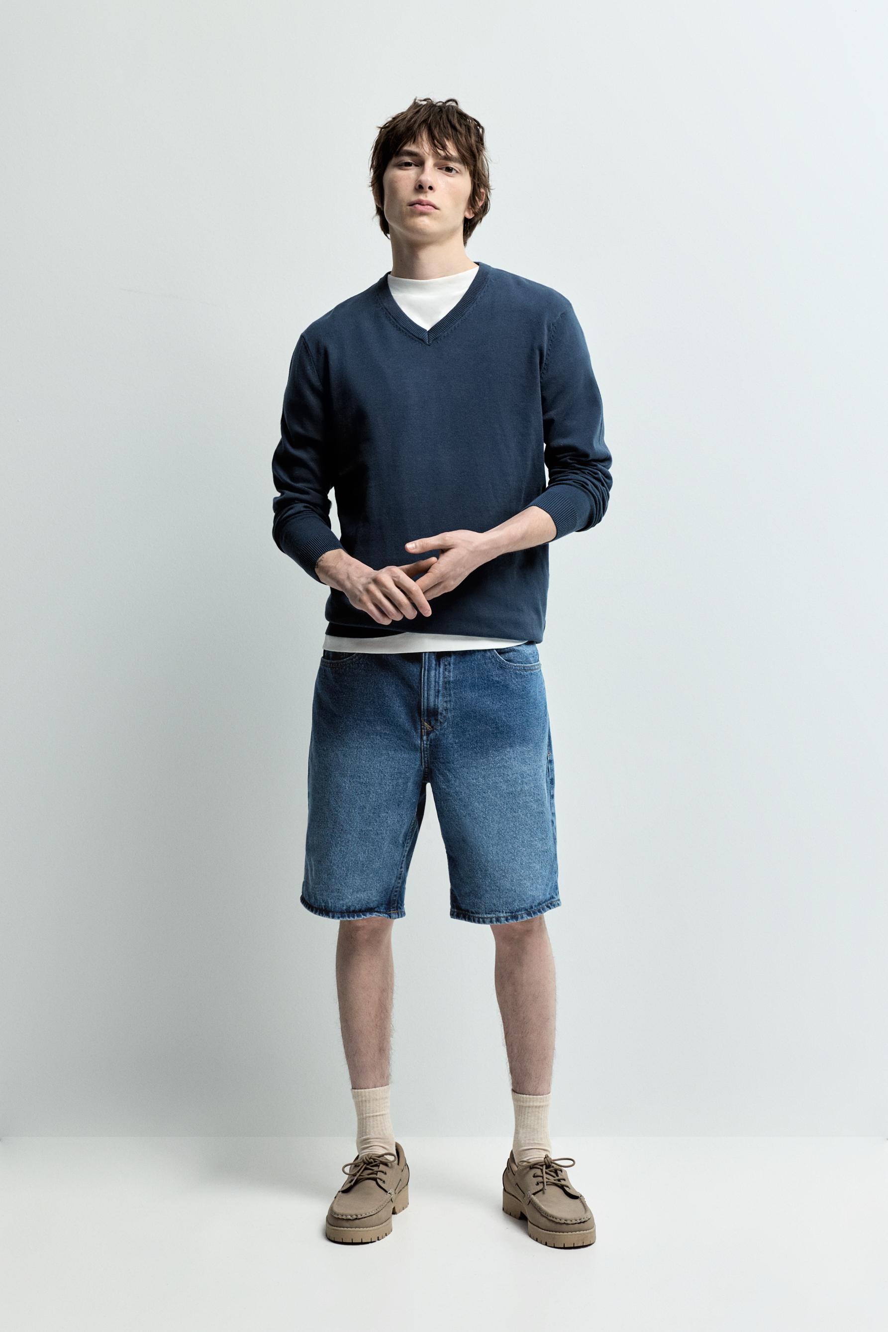 Regular fit denim Bermuda shorts — INDIGO
