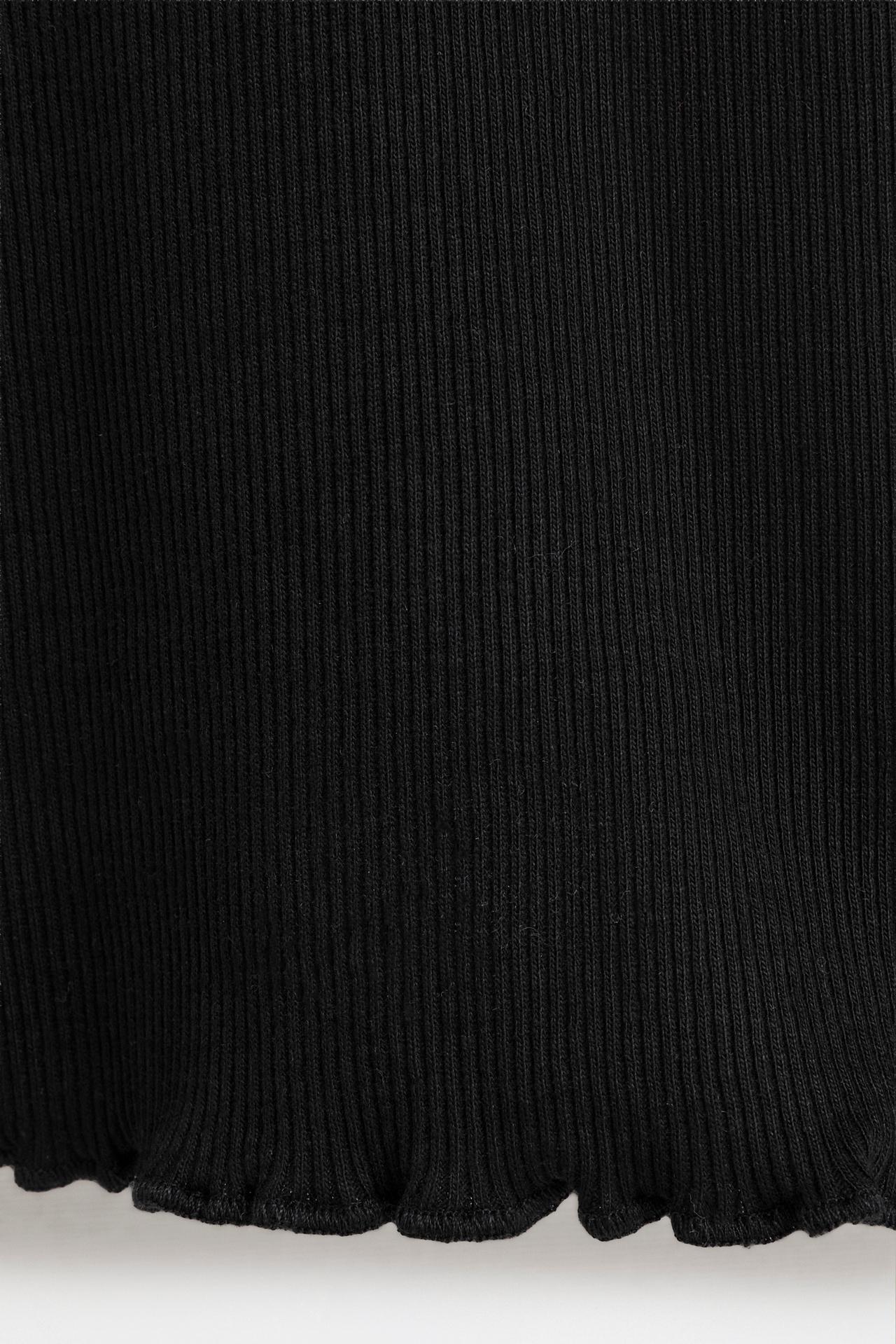 Ribbed bell-bottom leggings — BLACK