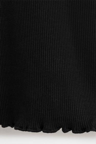 Ribbed bell-bottom leggings — BLACK 4