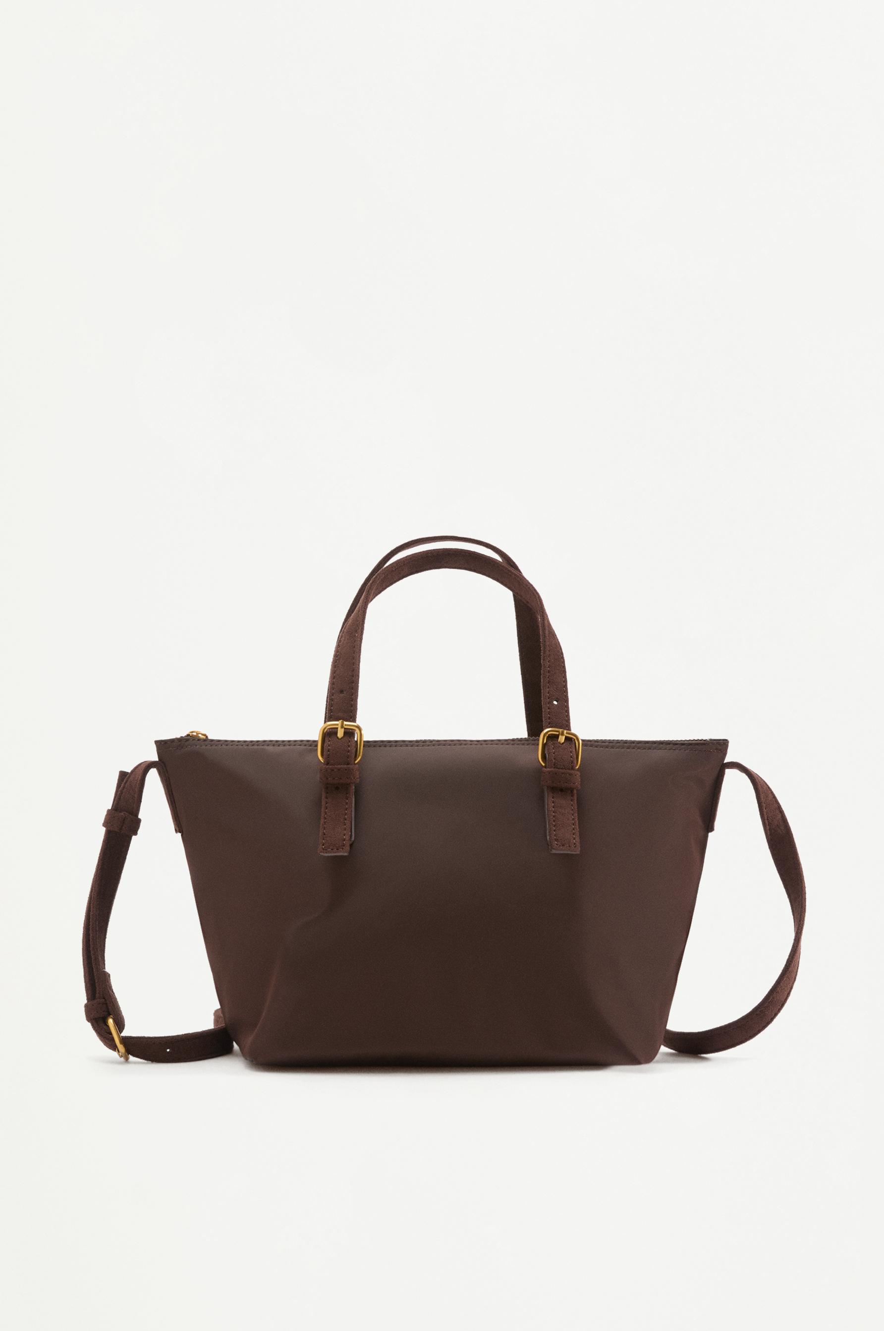 Nylon crossbody bag — BROWN