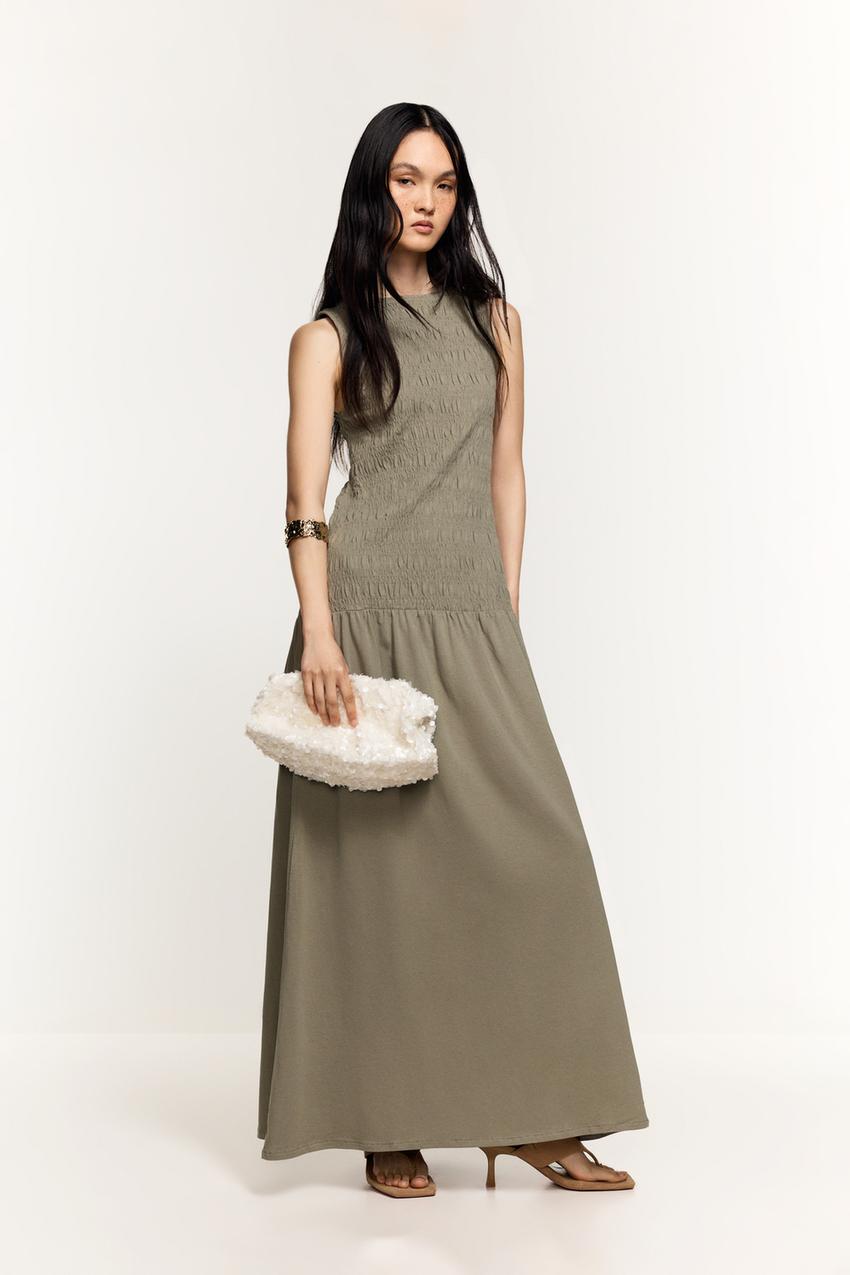 Ruched midi dress - Dresses - CLOTHING - Woman | LEFTIES Kuwait
