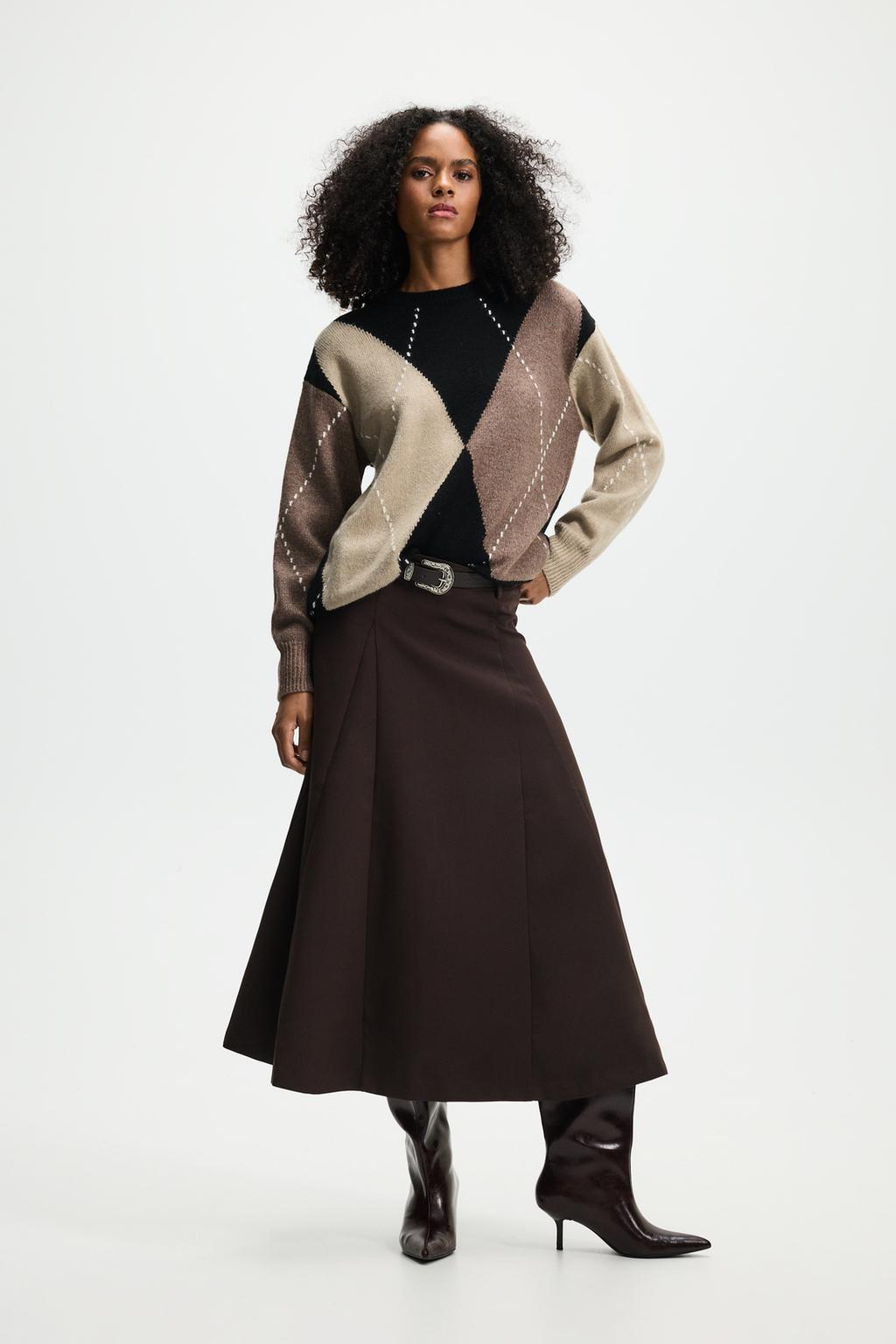 A-line midi skirt