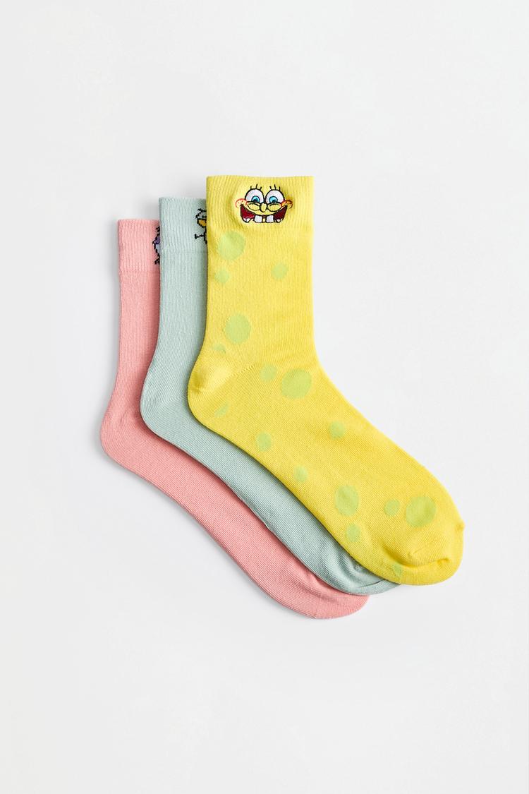 SpongeBob Nickelodeon™ high ankle socks (3-pack) — YELLOW