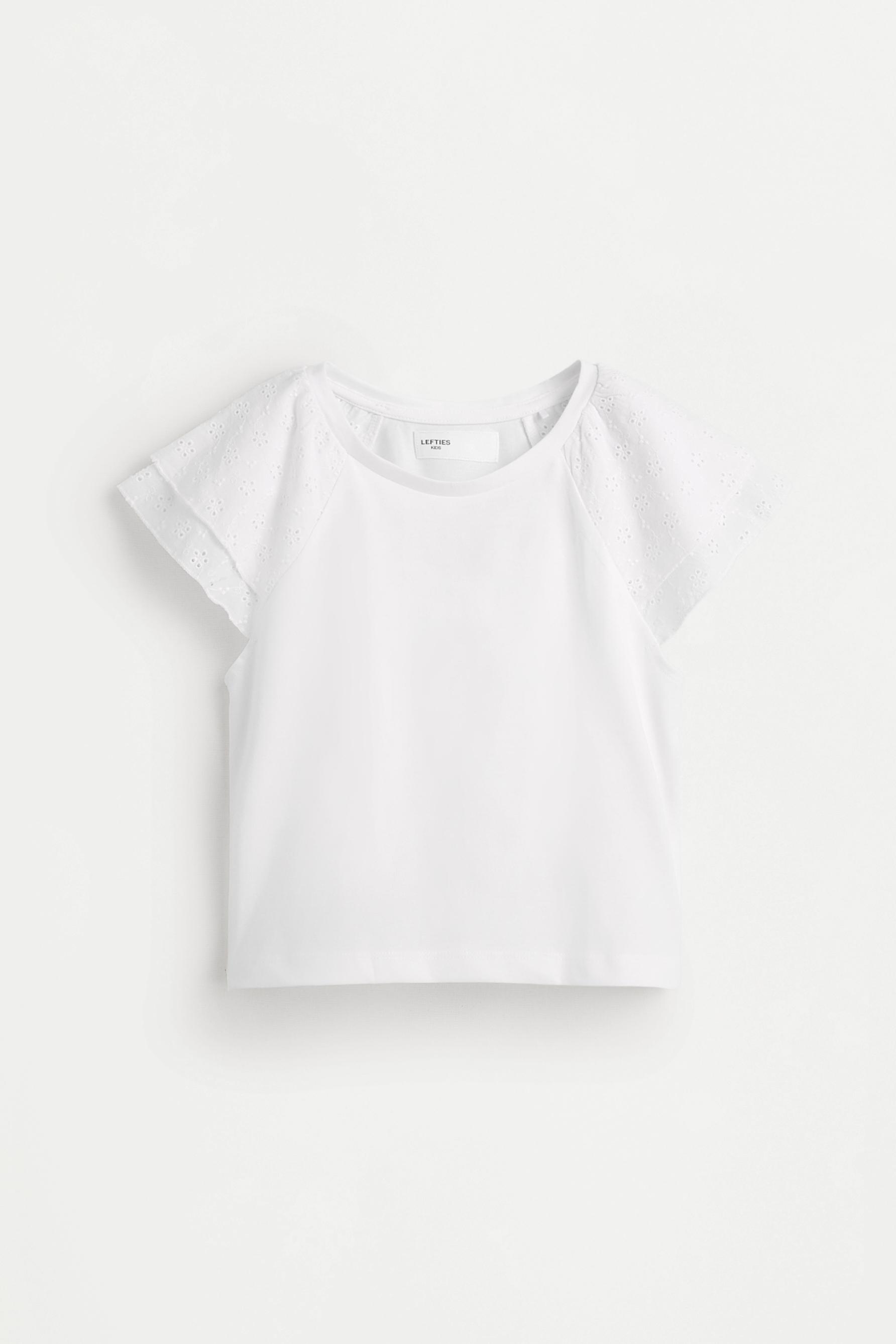 Swiss embroidery t-shirt — OFF WHITE