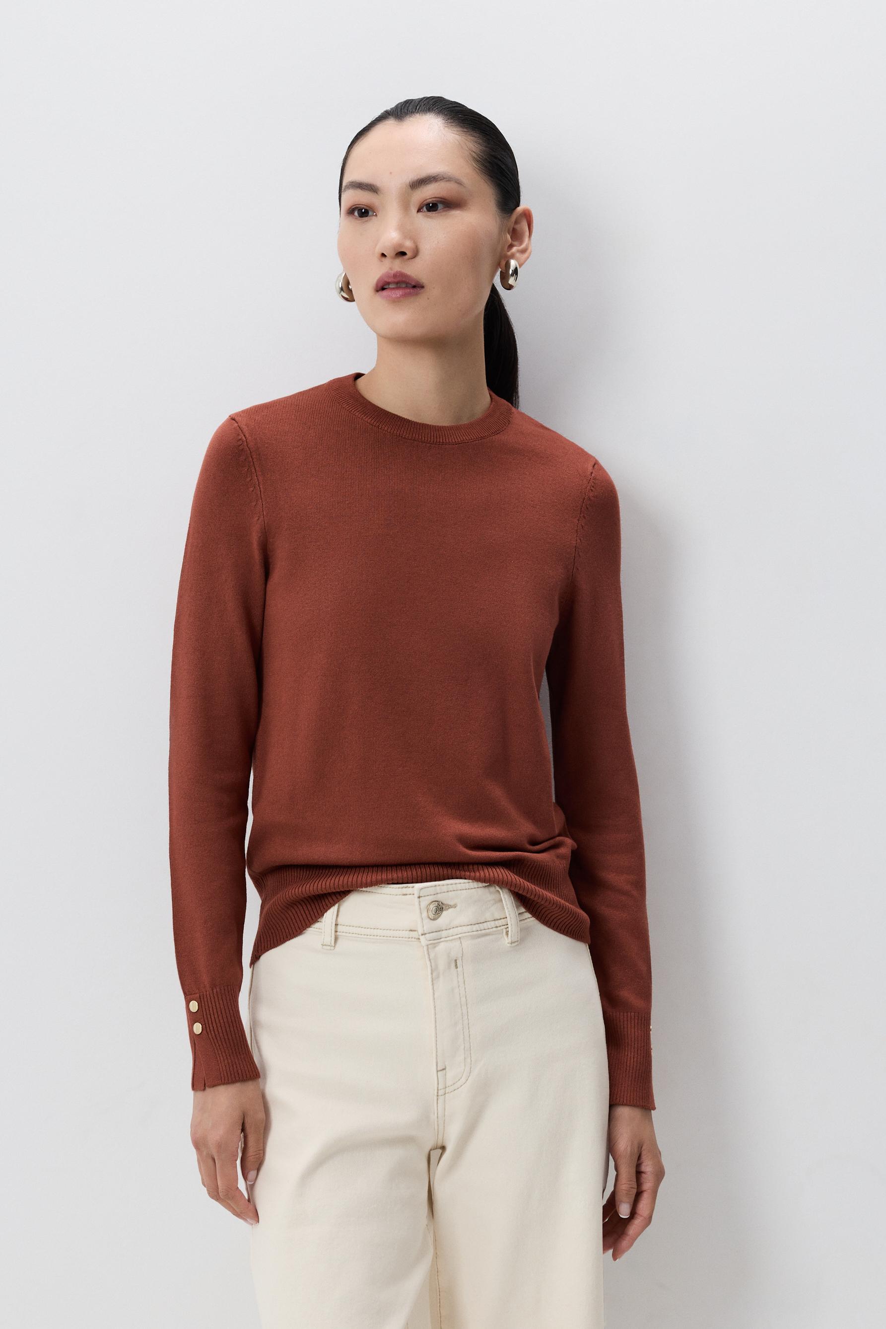 Jersey cuello redondo botones