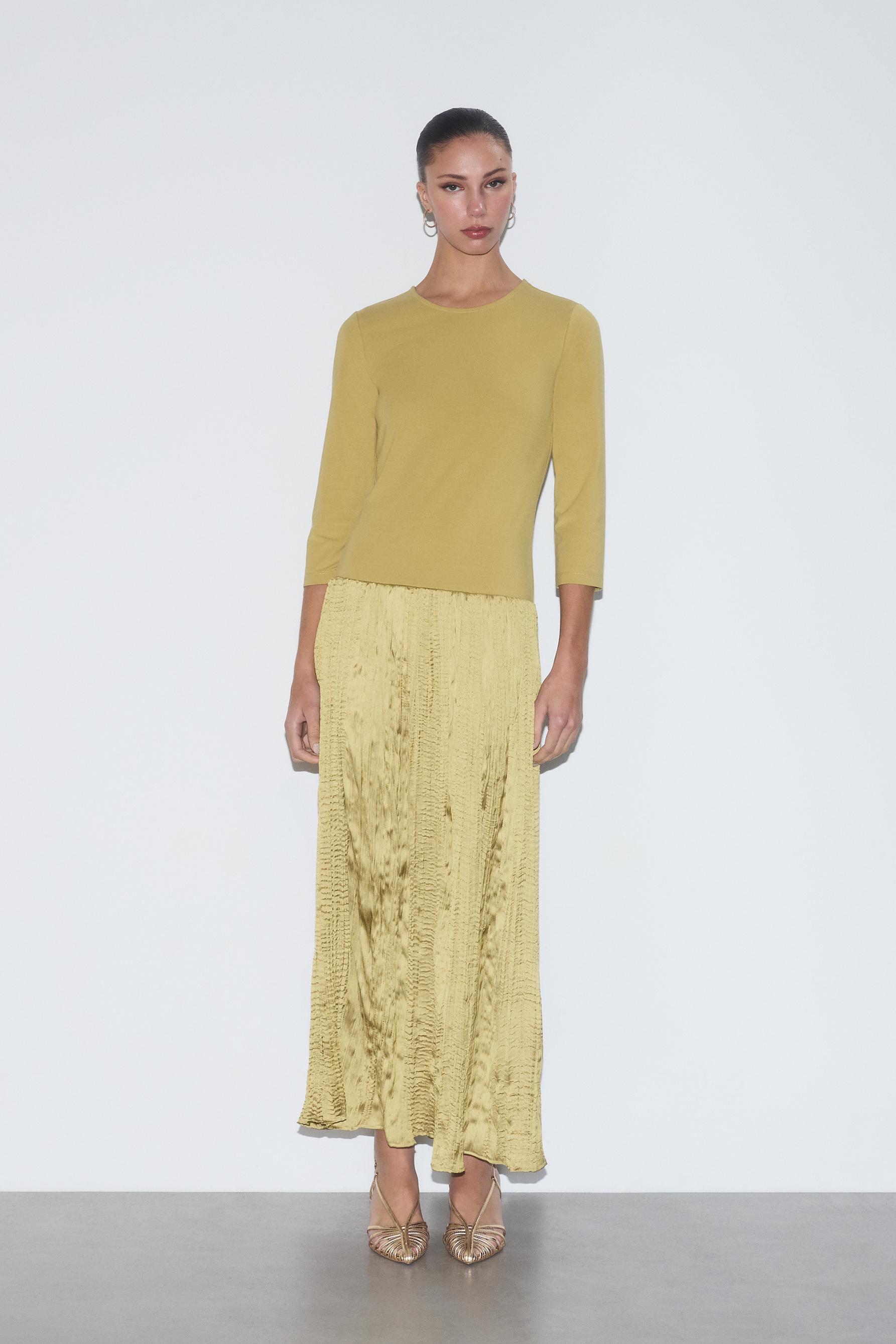 Vestido midi combinado