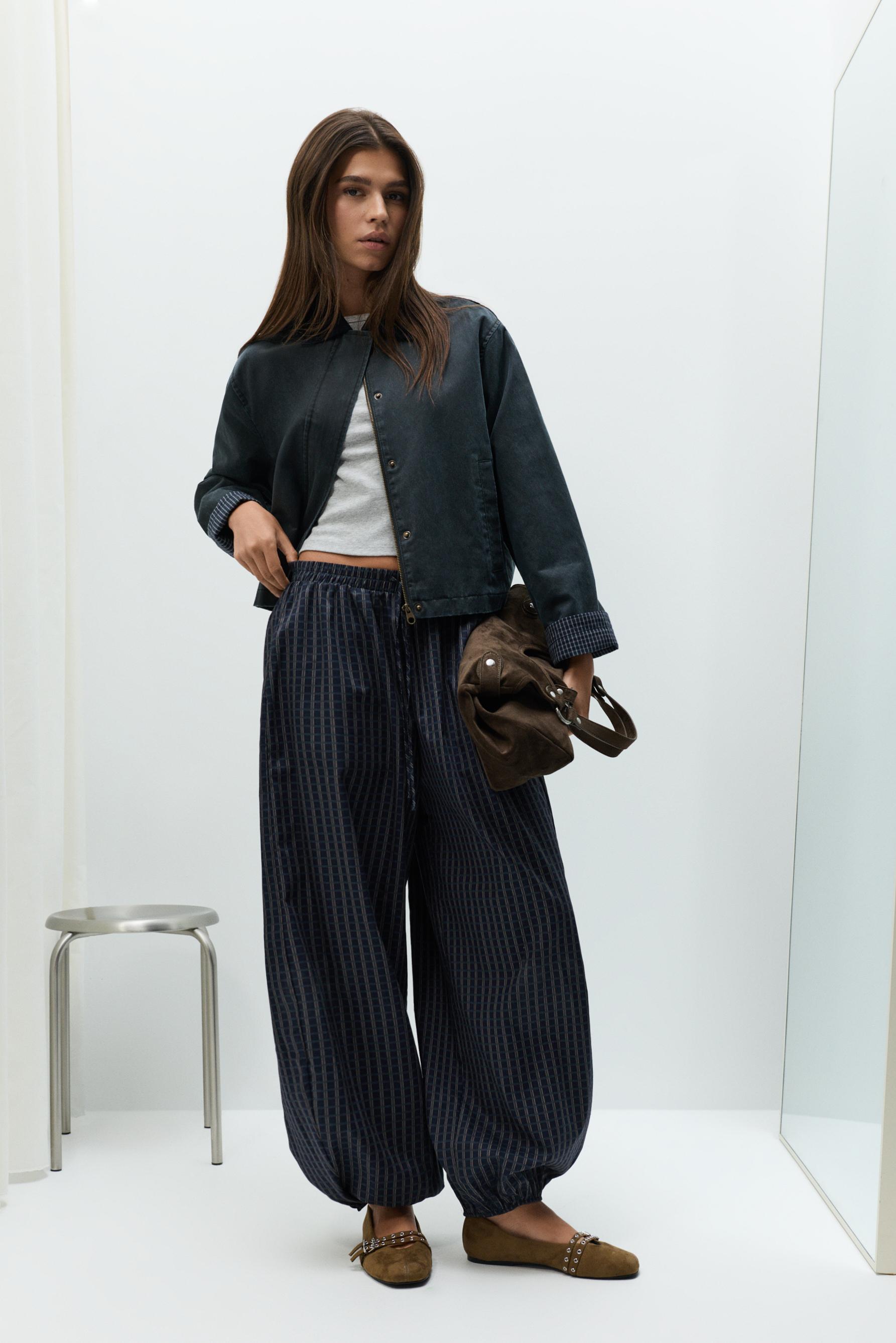 Cropped waxed jacket — DARK BLUE