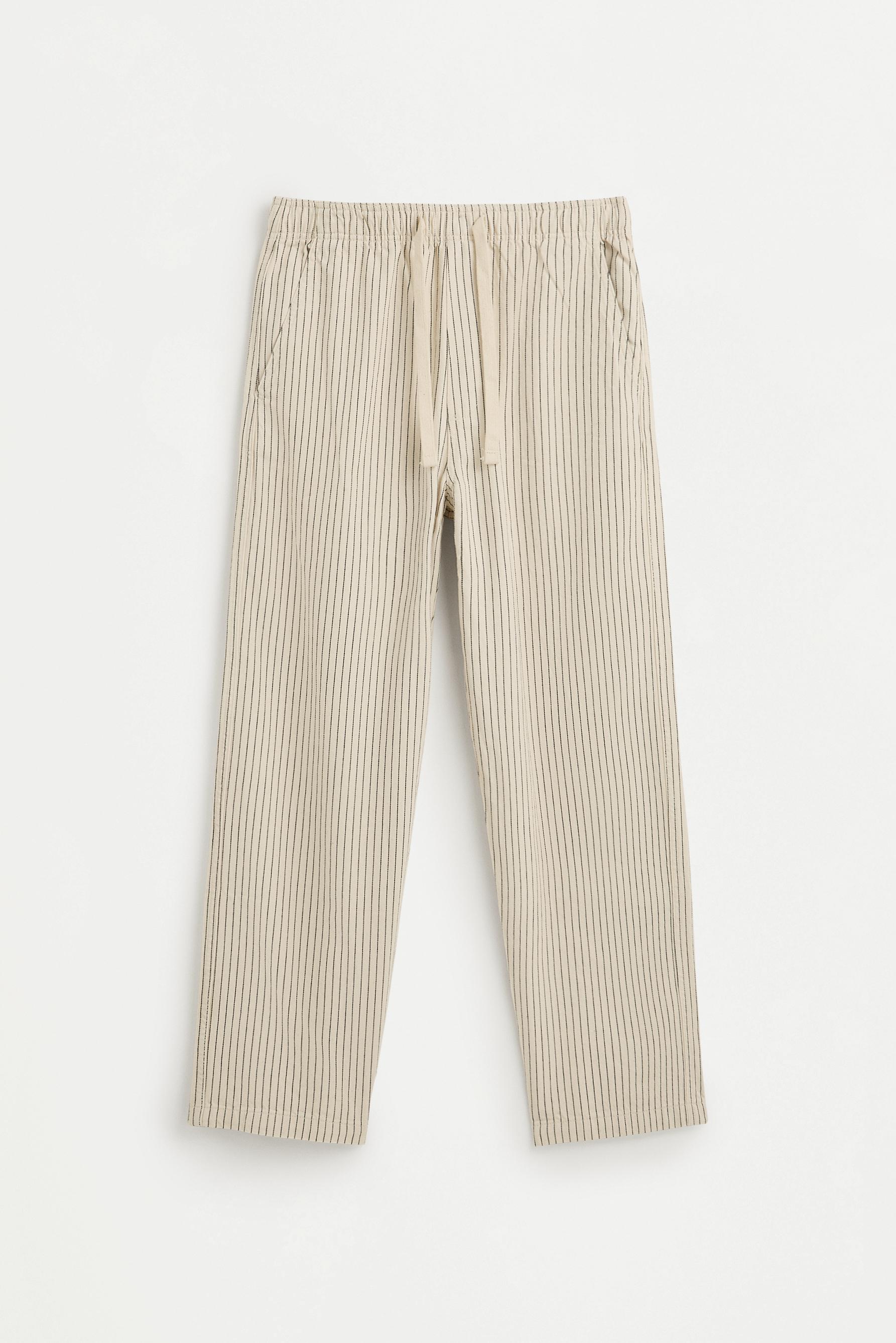 Striped baggy jogger jeans — ECRU/NAVY