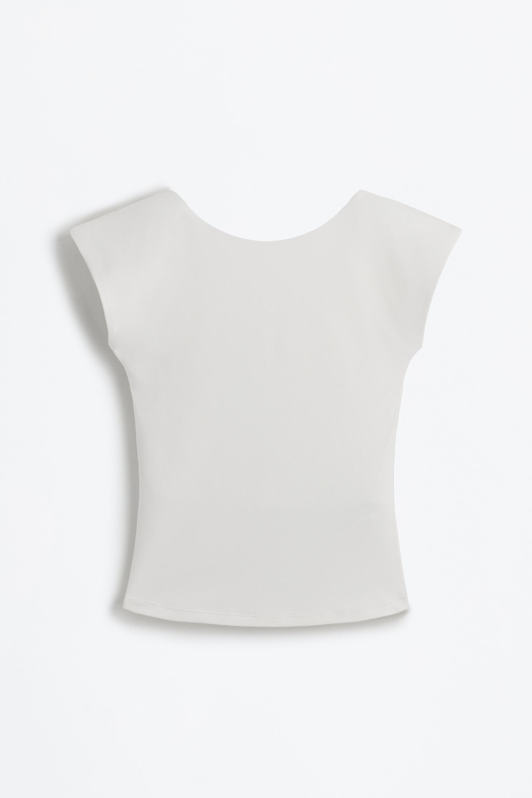 Polyamide T-shirt with open back — WHITE