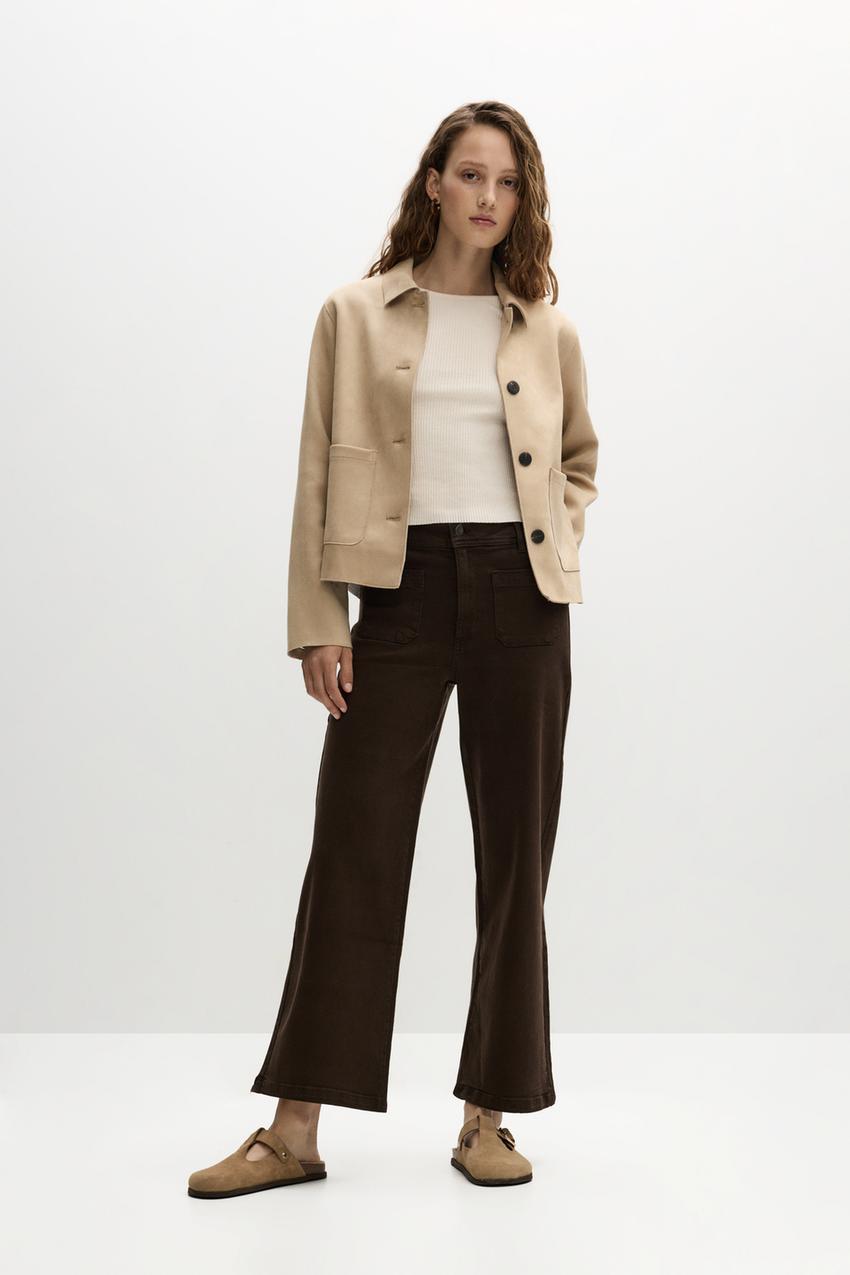 Cazadora efecto ante Cazadoras Abrigos ROPA Mujer - Main Image