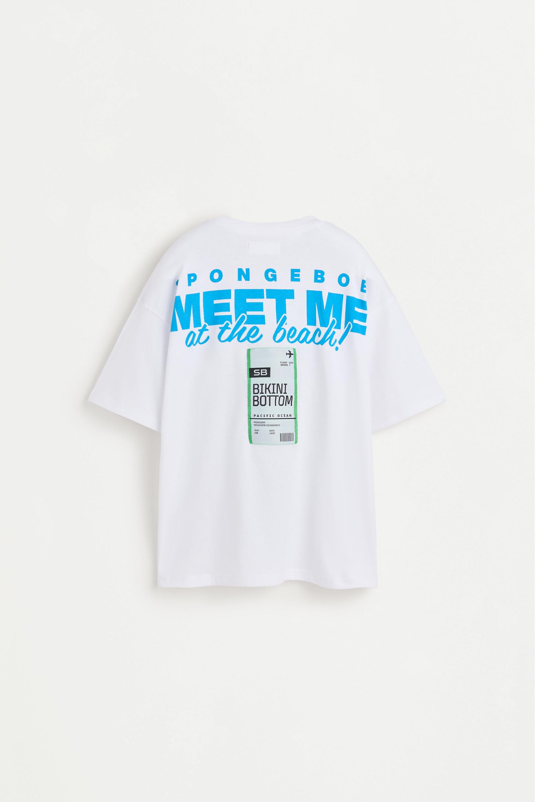 SpongeBob Nickelodeon™ back maxiprint T-shirt — WHITE