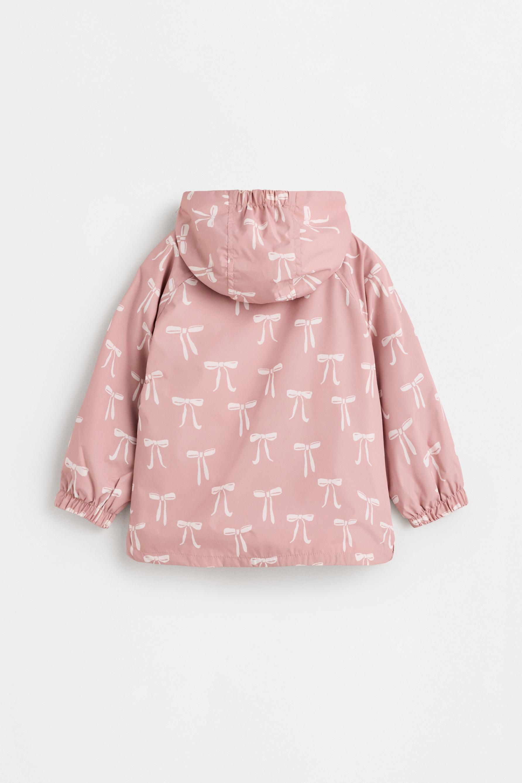 Bow print windbreaker — DUSTY PINK