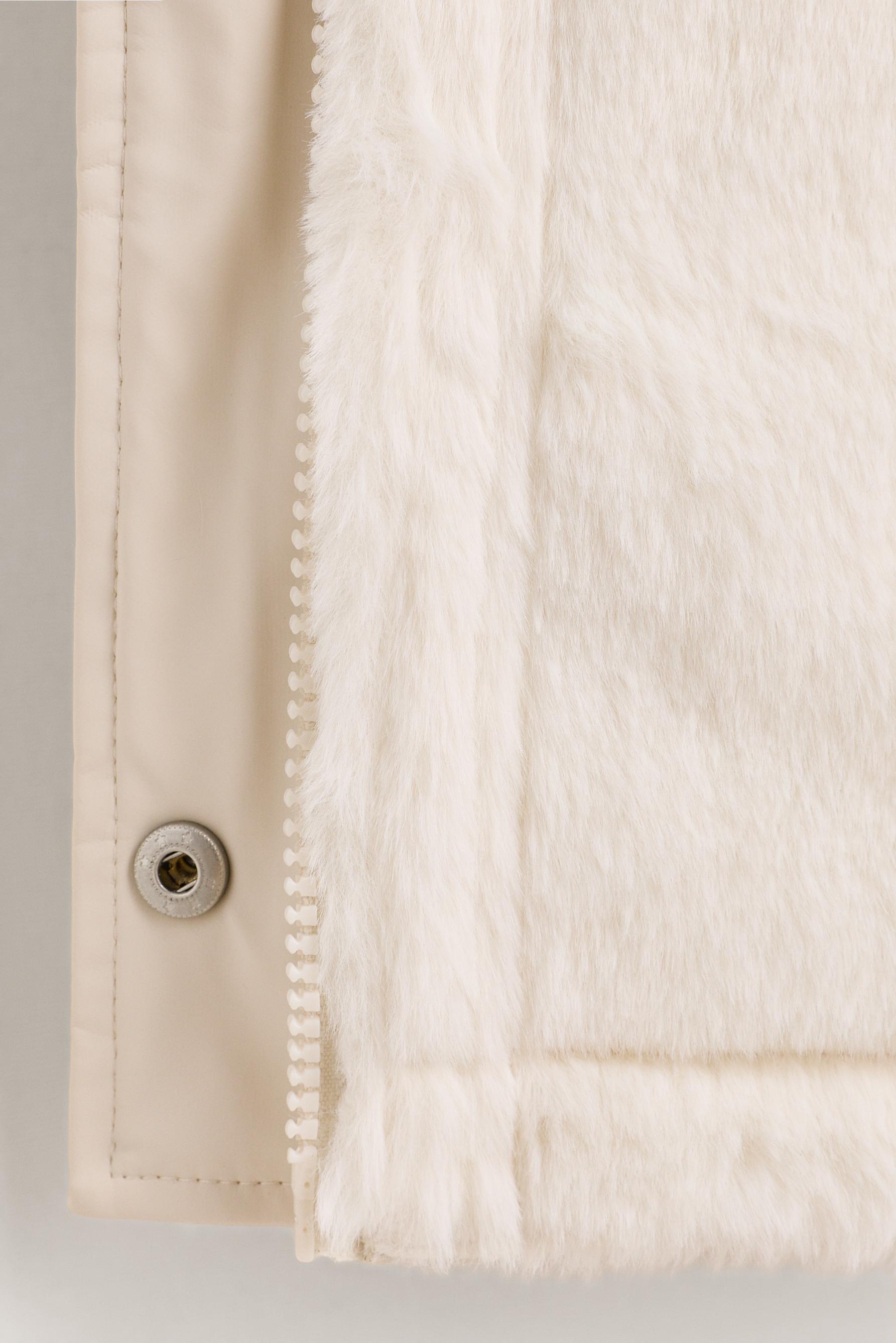 Long lightweight rubberized parka — ECRU